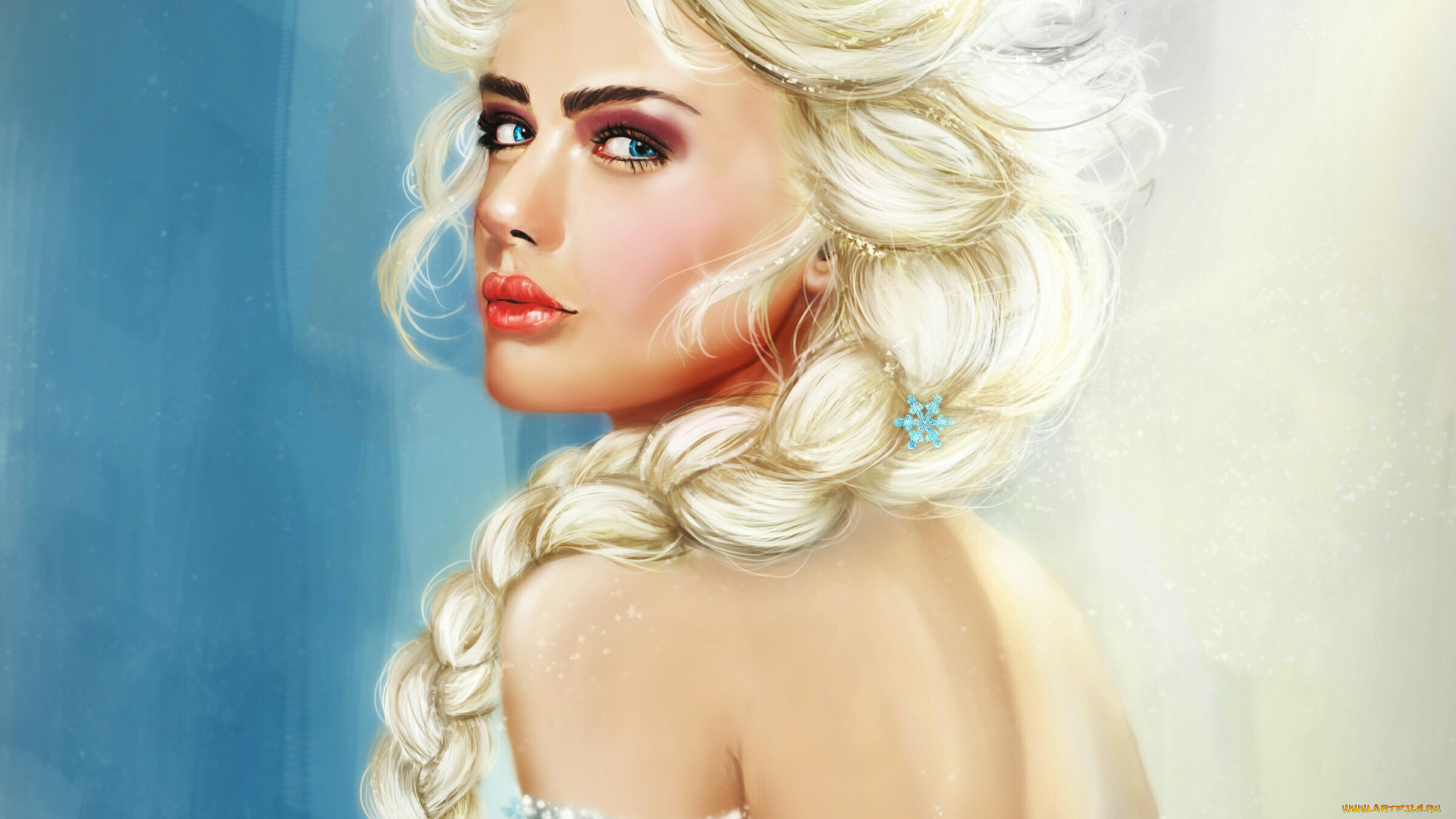 рисованное, люди, фон, взгляд, девушка