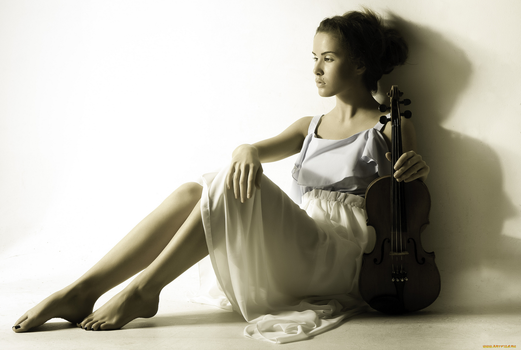 девушки, -unsort, , брюнетки, , шатенки, взгляд, лицо, скрипка