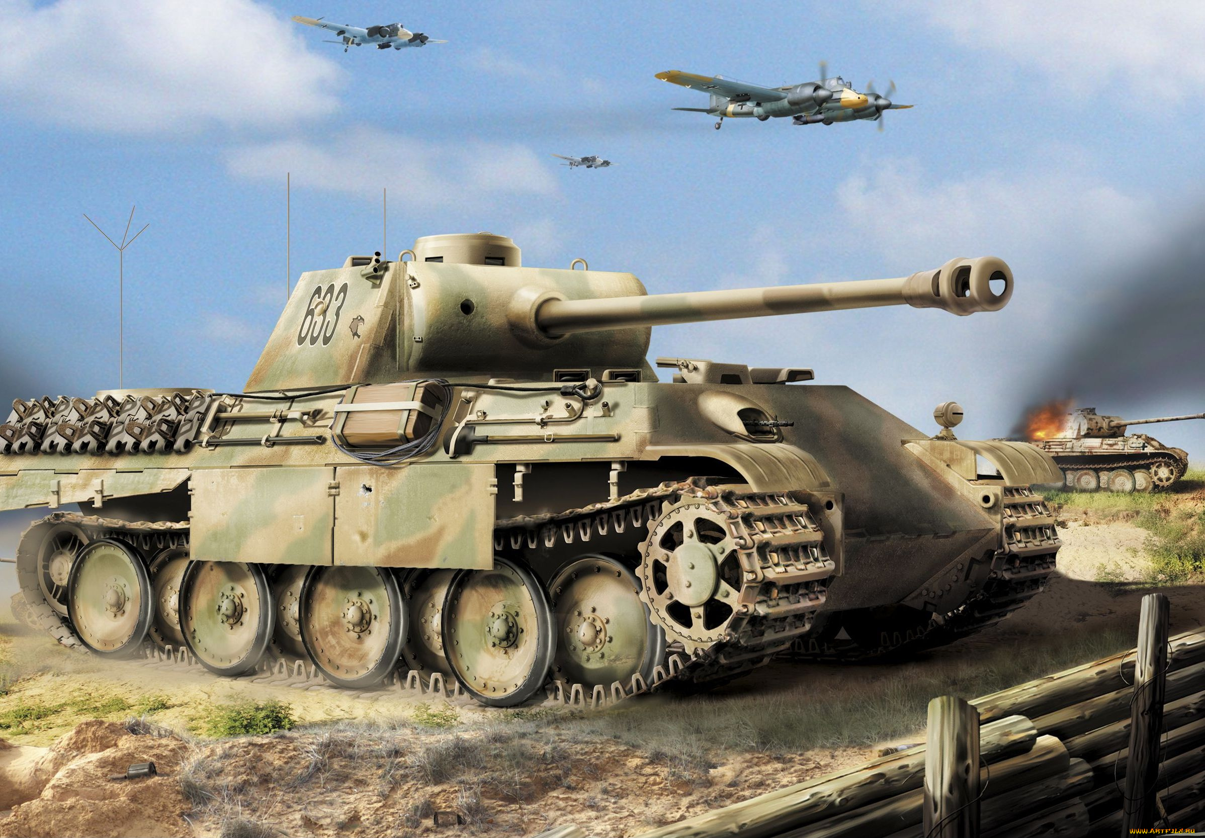 рисованное, армия, танк