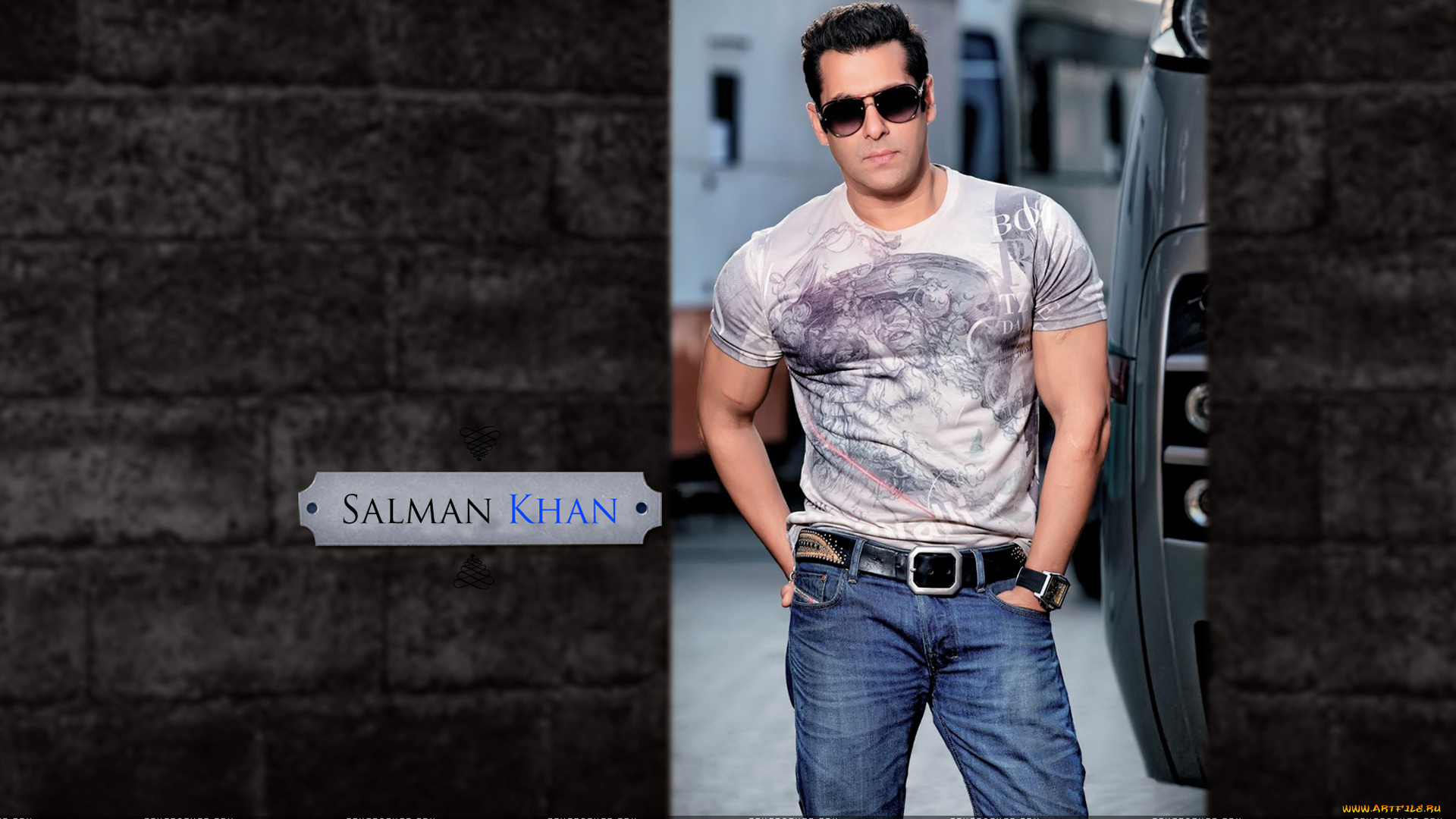 мужчины, salman, khan, очки, майка, джинсы