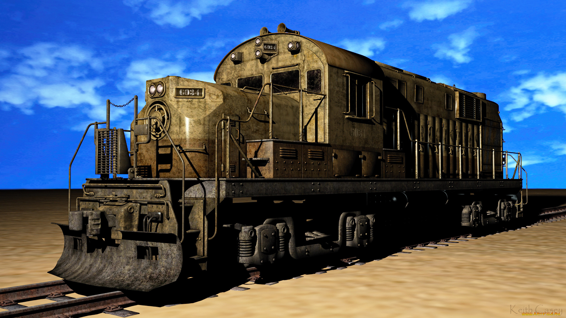 техника, 3d, паровоз