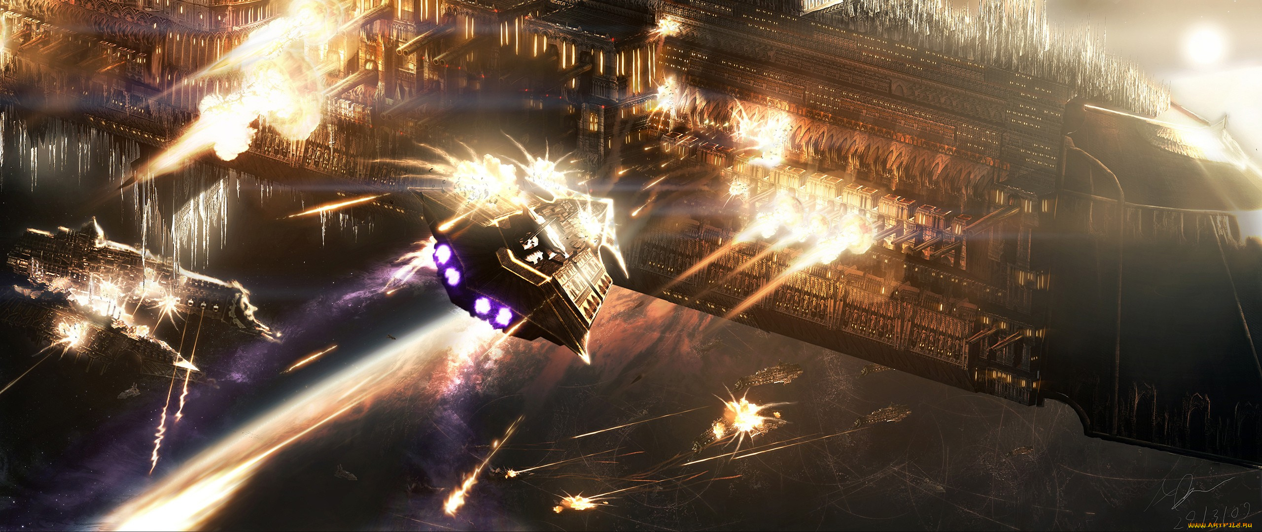 видео, игры, warhammer, 40, 000, , space, marine, космос, корабли, война, огонь