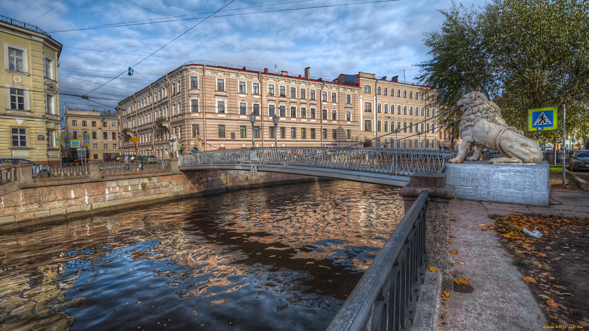 bridge, of, four, lions, города, санкт-петербург, , петергоф, , россия, река, мост
