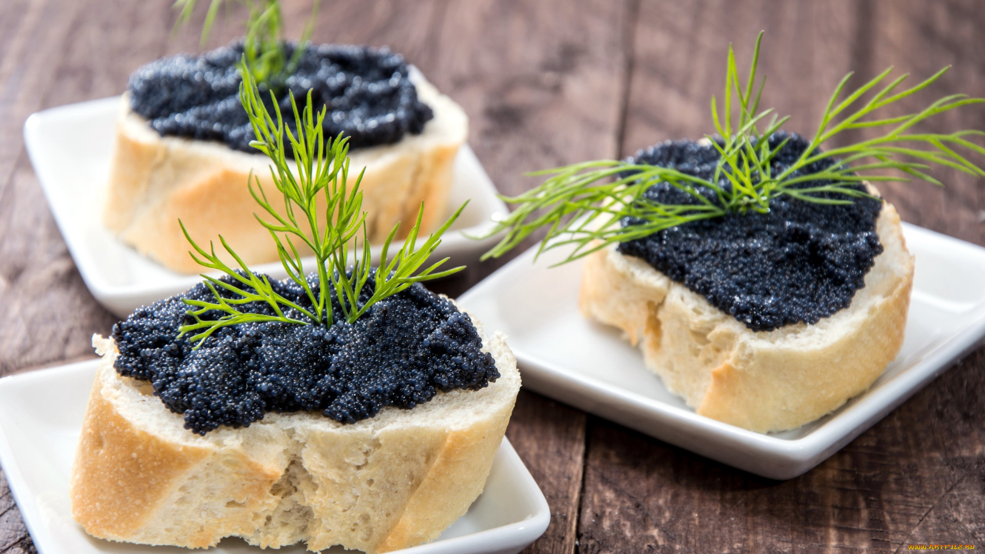 еда, икра, черная, бутерброд, укроп, багет