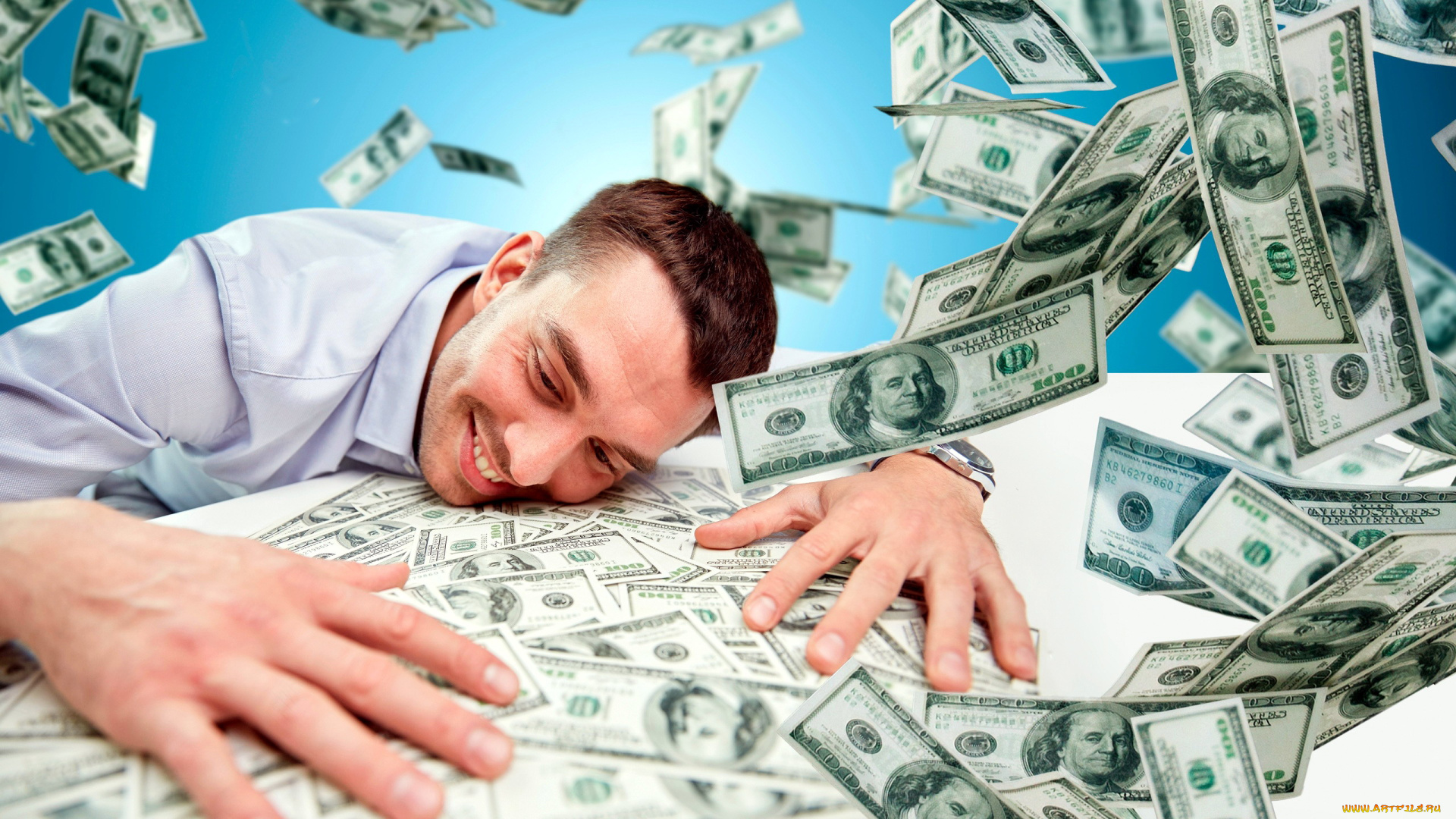 мужчины, -, unsort, много, доллары, радость
