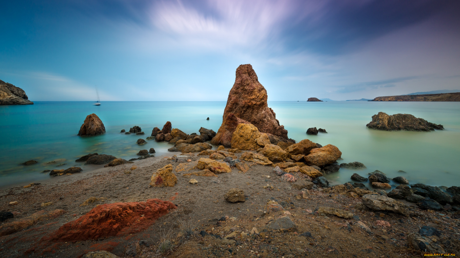 природа, побережье, простор