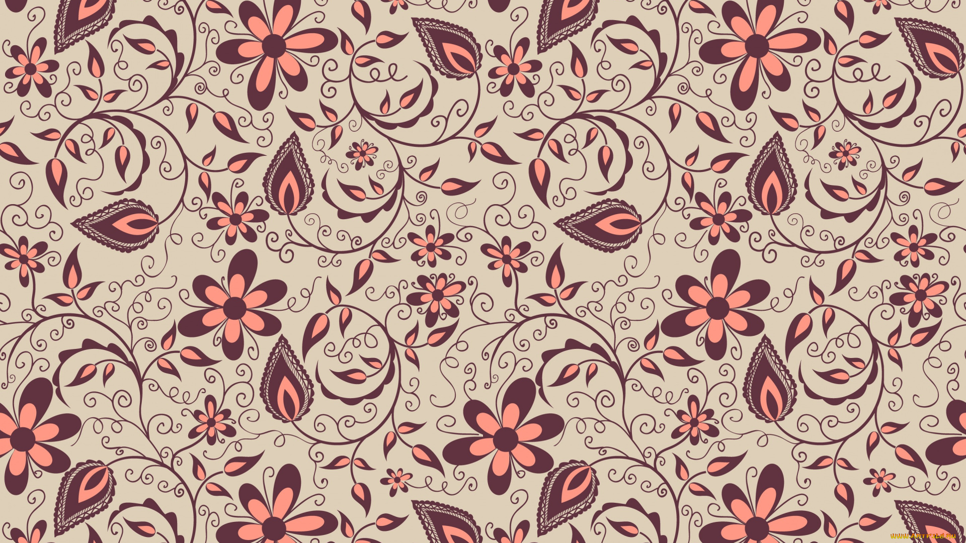 векторная, графика, цветы, , flowers, вектор, цветы, узор, орнамент