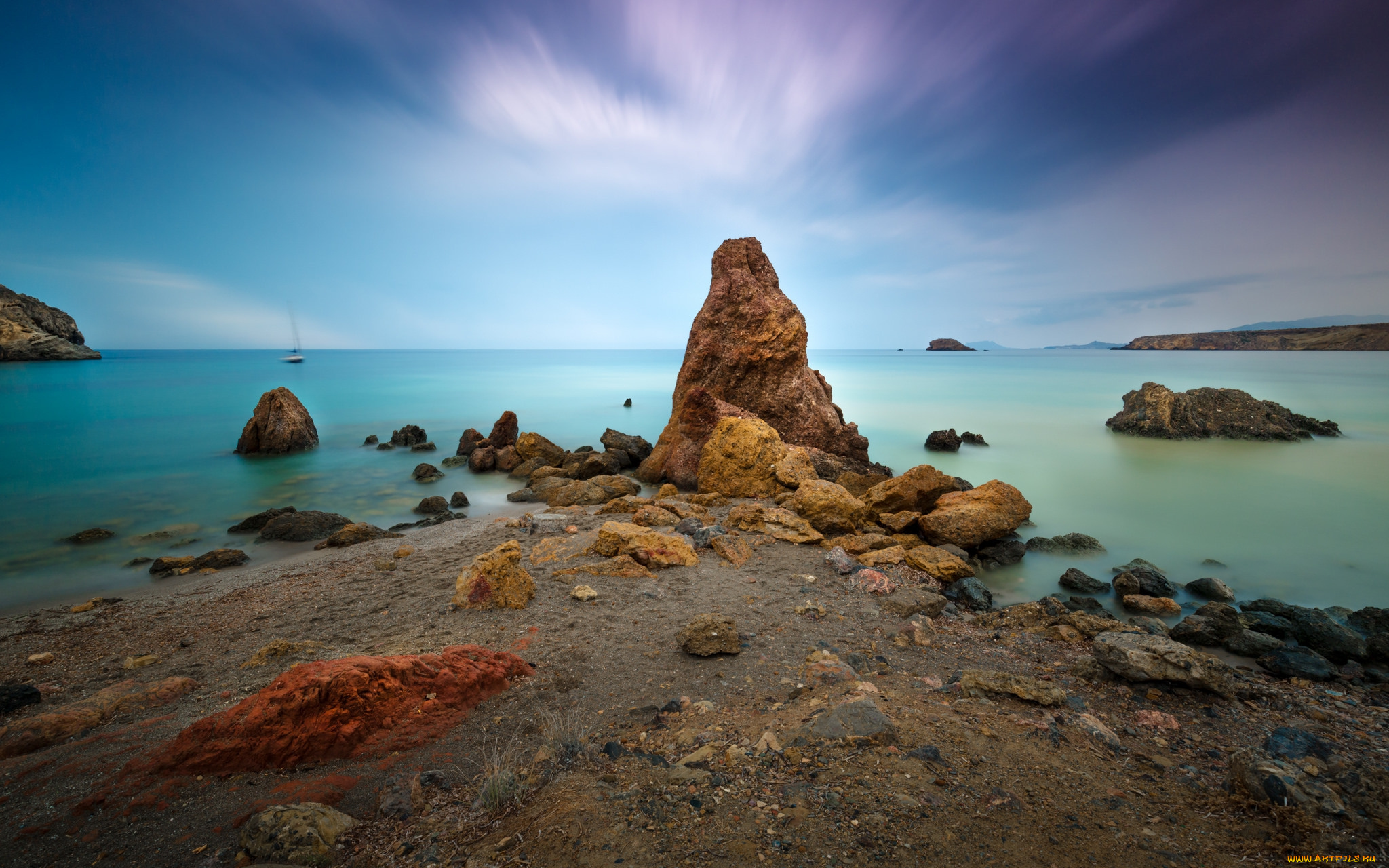 природа, побережье, простор