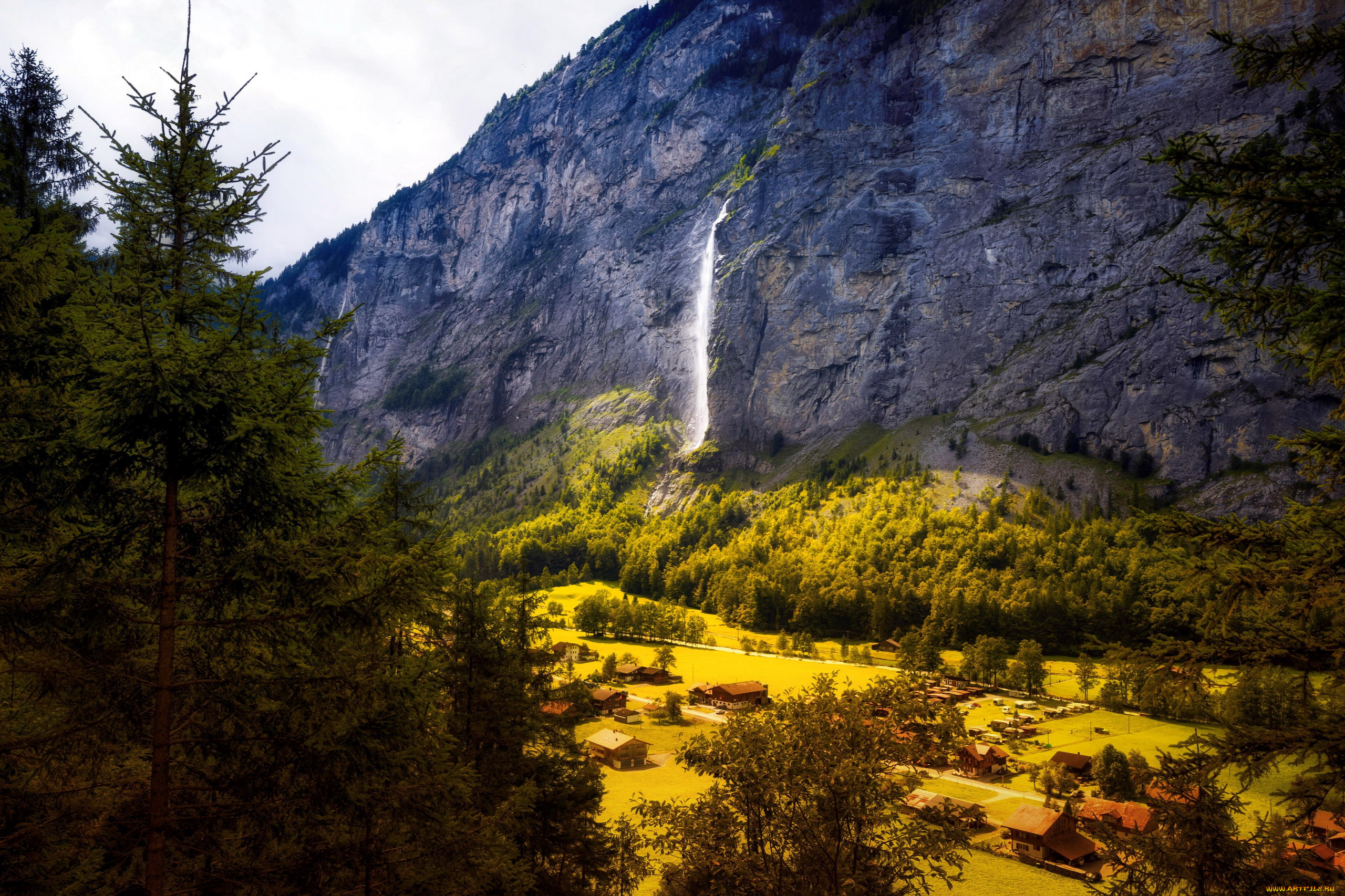 aegertenbach, falls, switzerland, города, -, пейзажи, aegertenbach, falls