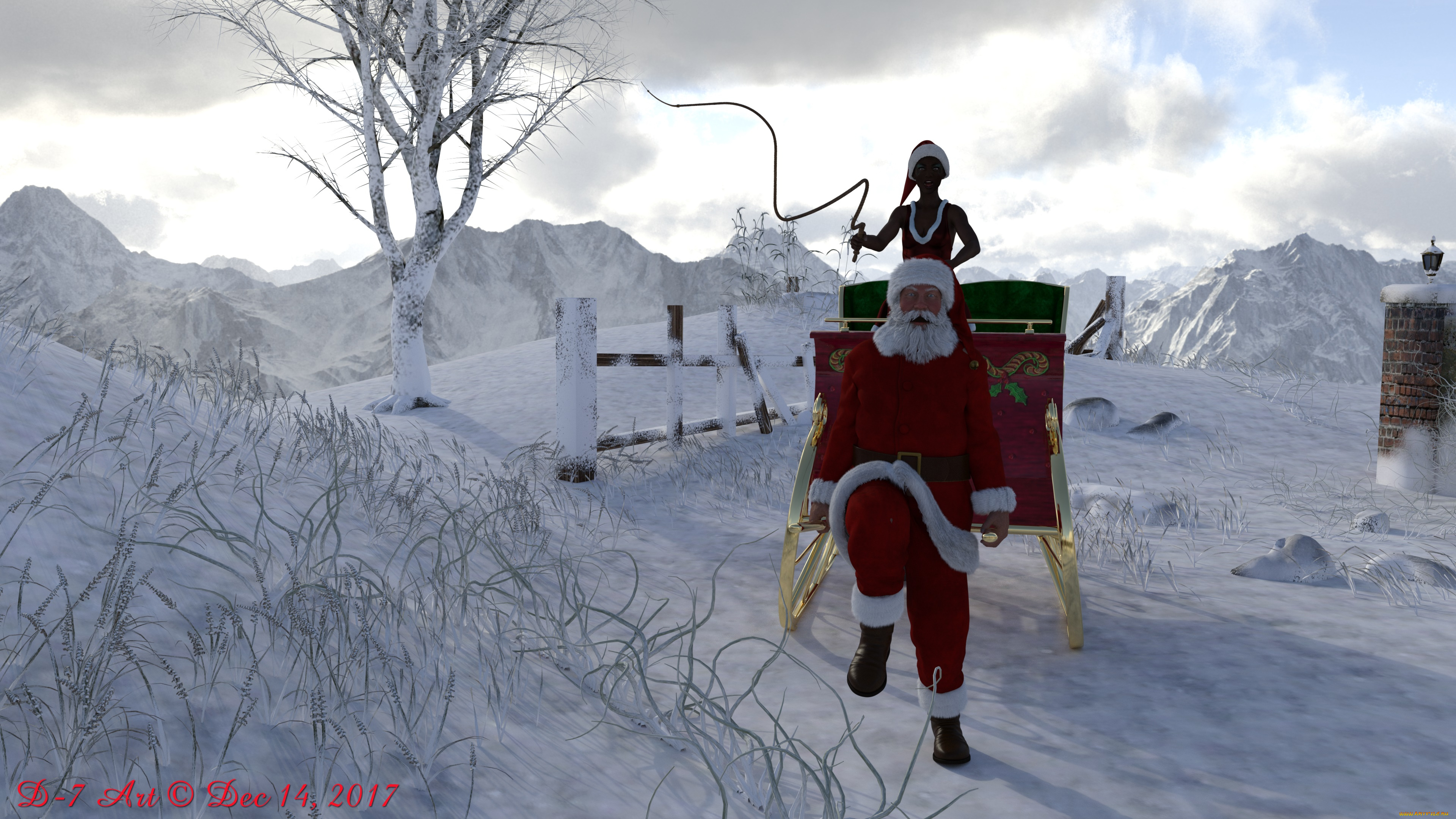 3д, графика, праздники, , holidays, снегурочка, праздник, санта, клаус