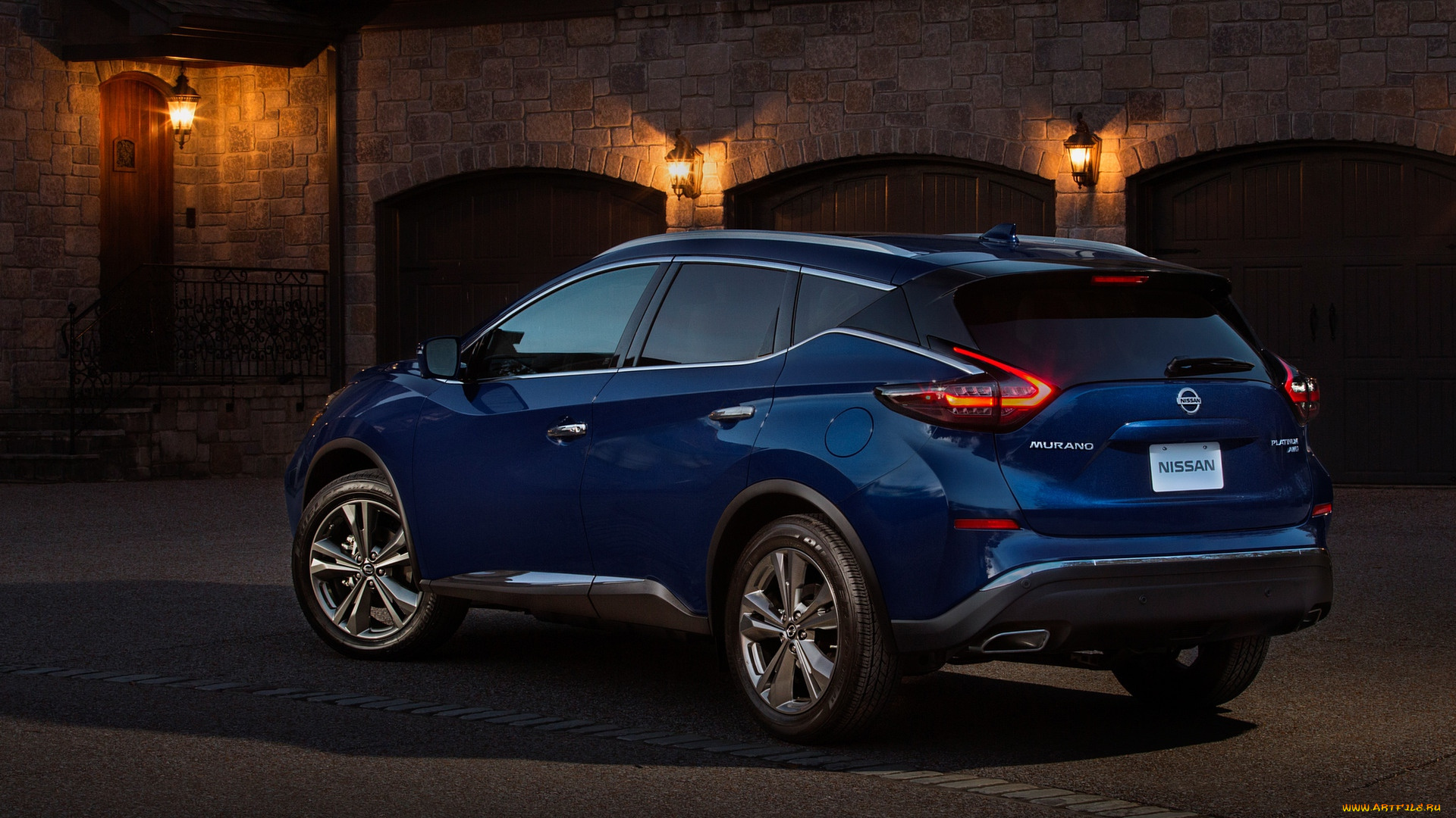 2019, nissan, murano, platinum, awd, автомобили, nissan, datsun, 2019, синий, джип, фонари, ниссан, вечер, кроссовер, awd, platinum, murano