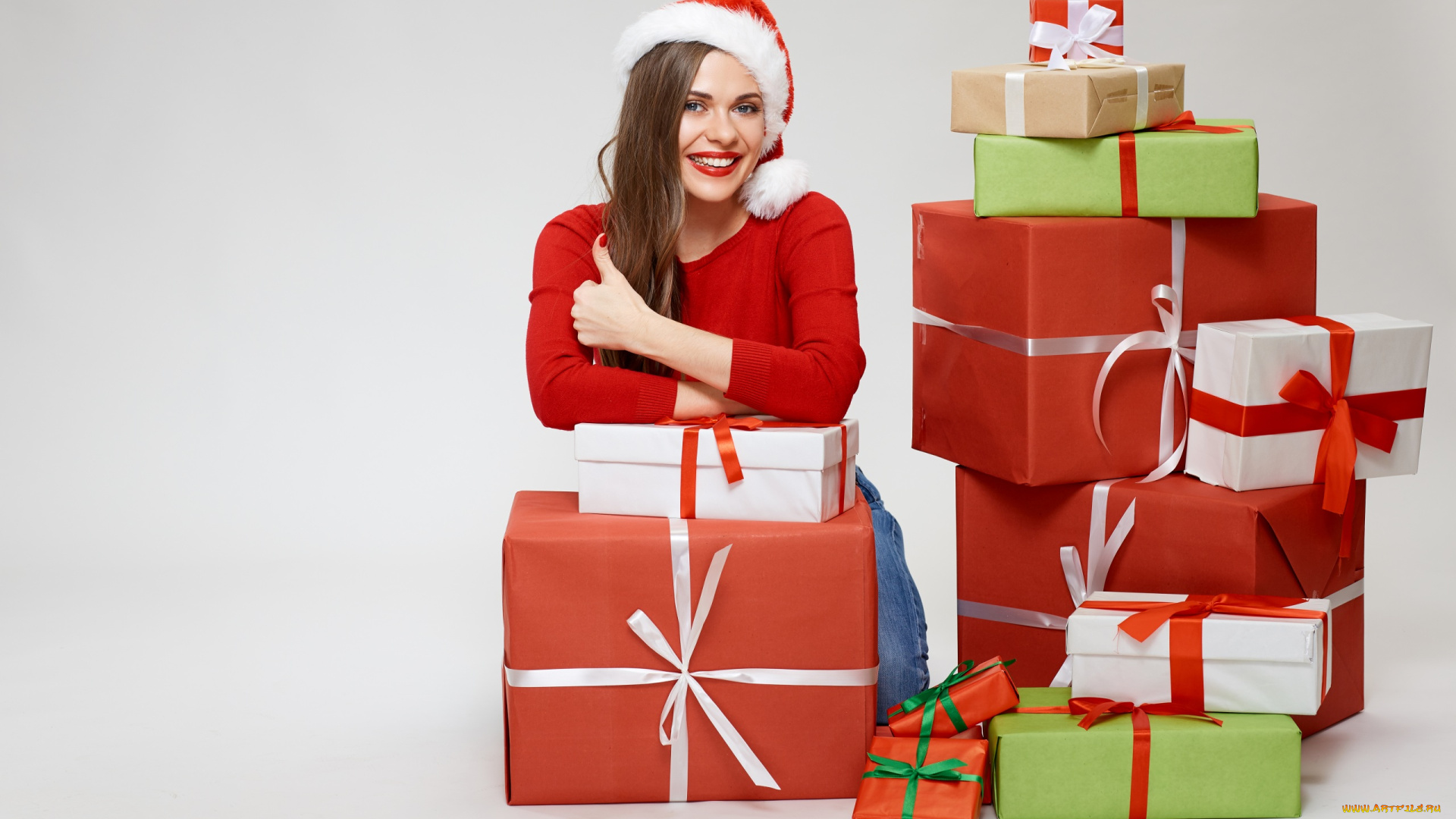 девушки, -unsort, , снегурочки, девушка, взгляд, снегурочка, фон