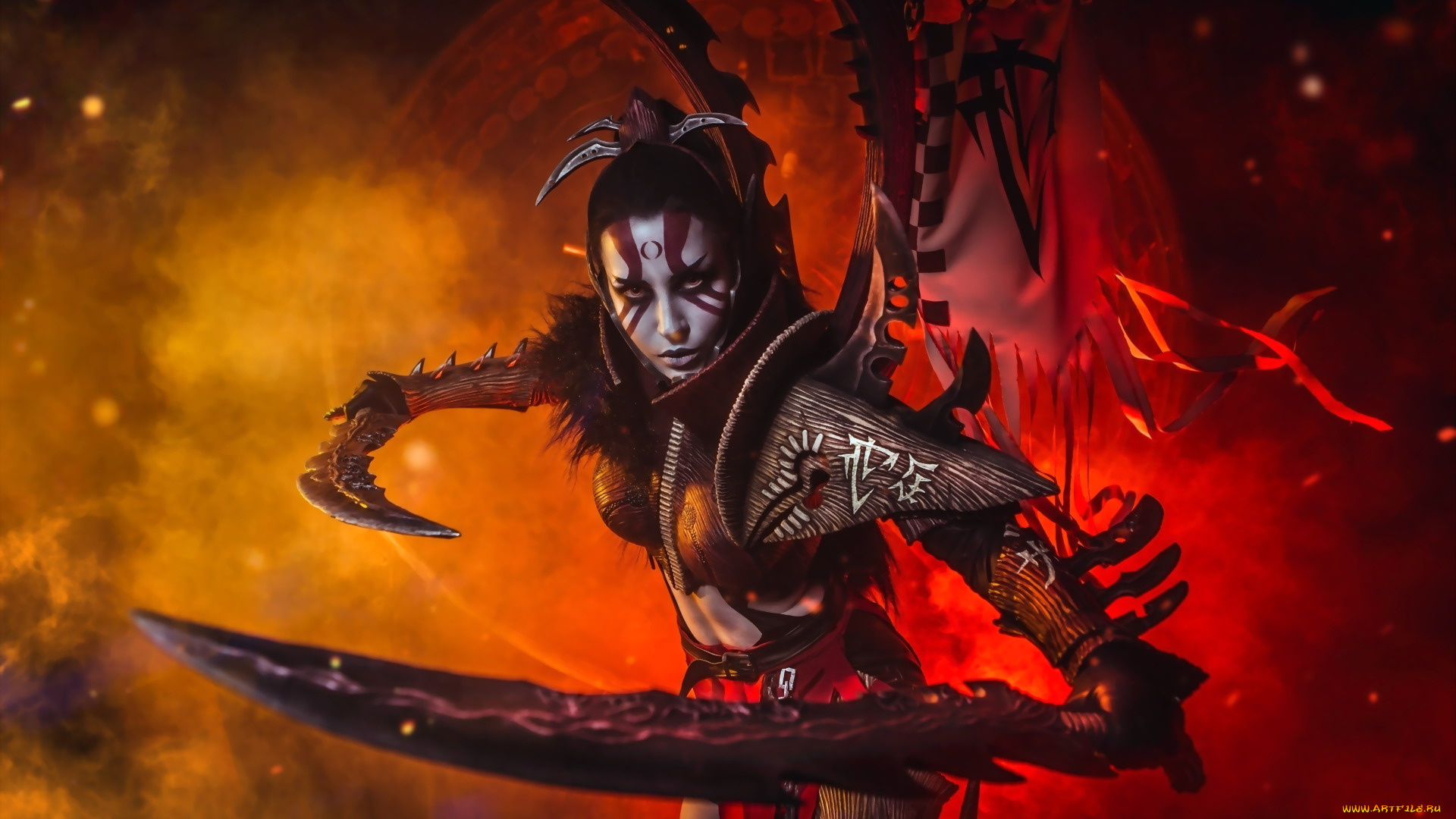 девушки, наташа, роик, warhammer, 40000, оружие, броня, косплей