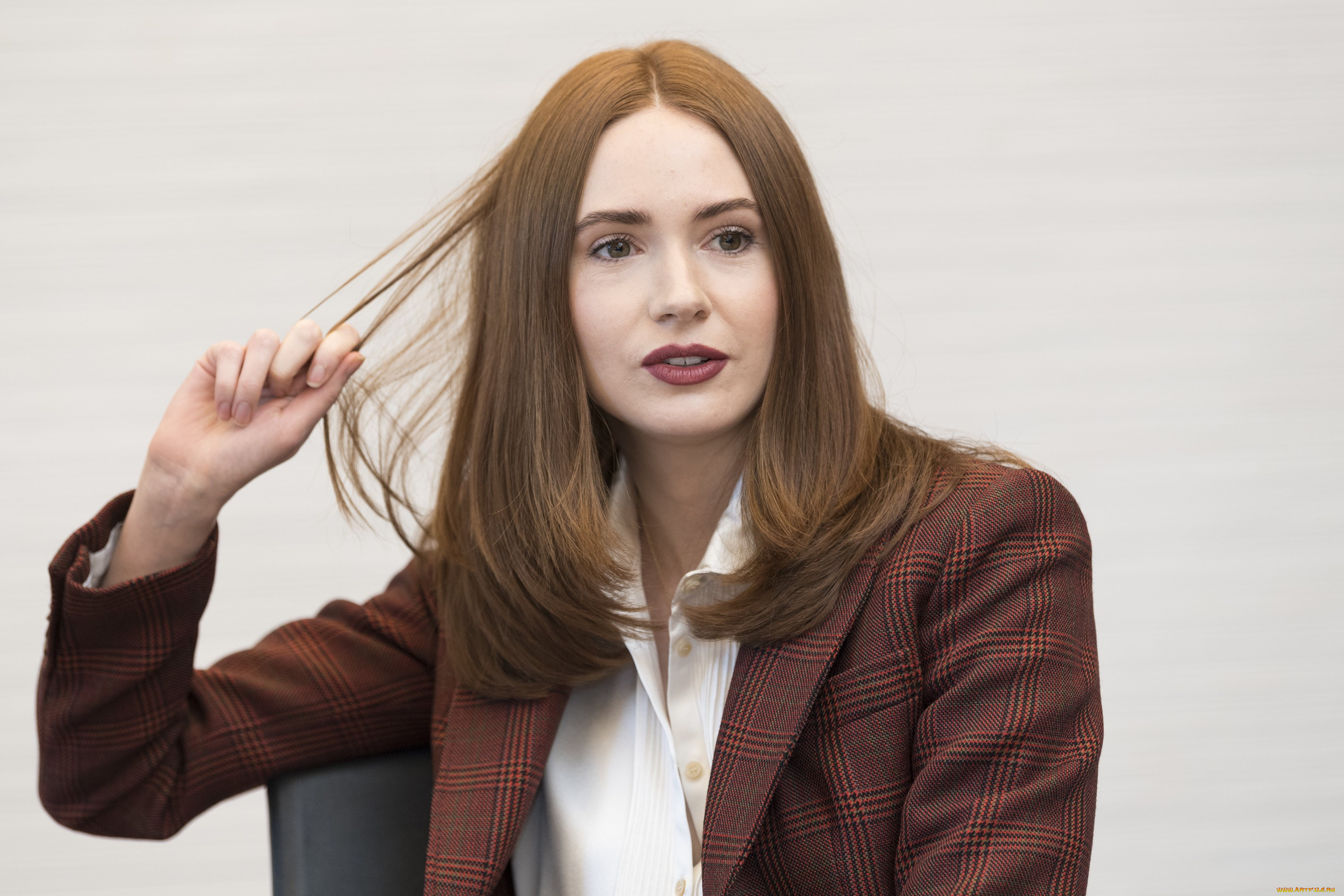 девушки, karen, gillan, актриса, рыжая, жакет