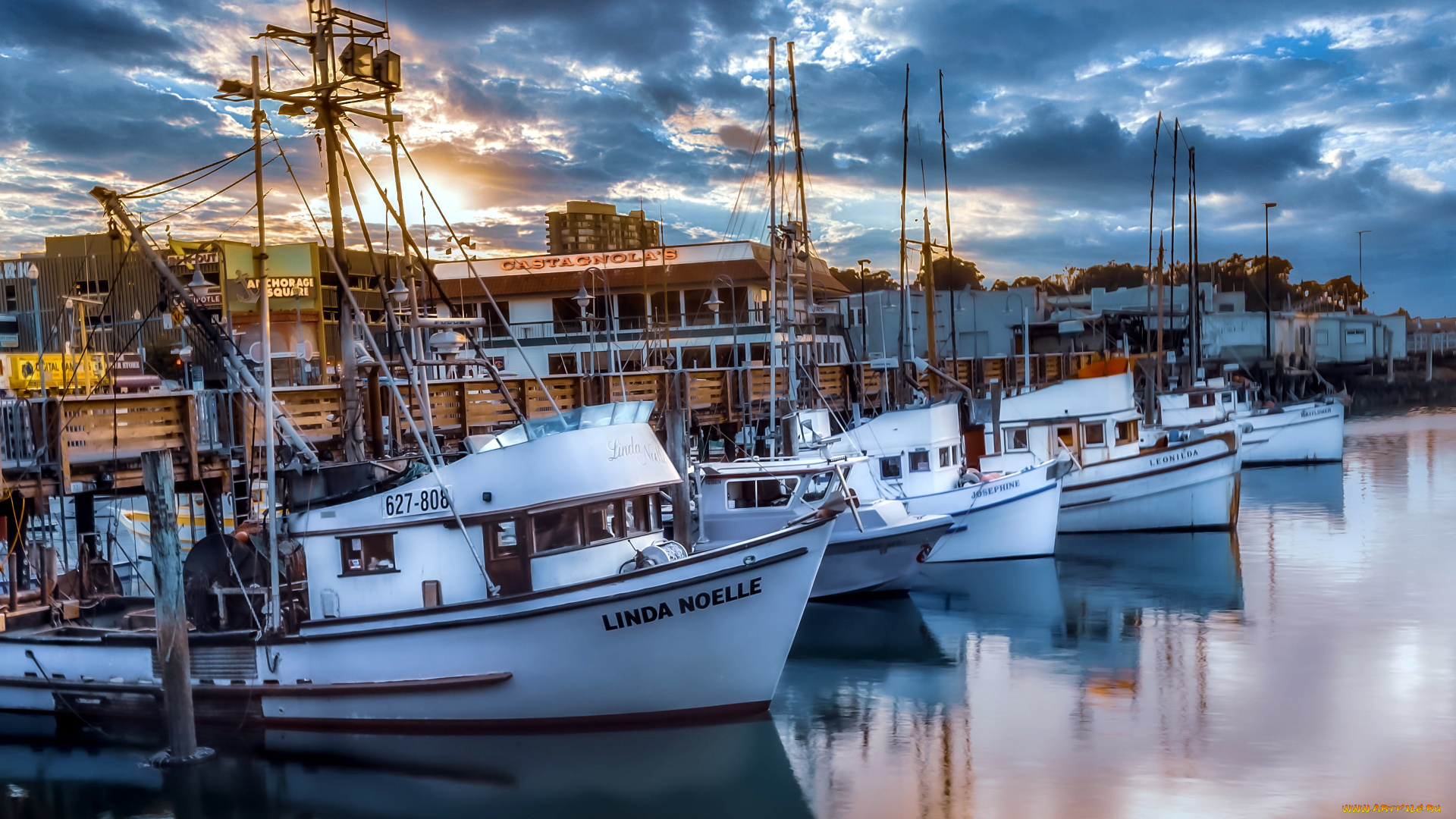 корабли, яхты, причал