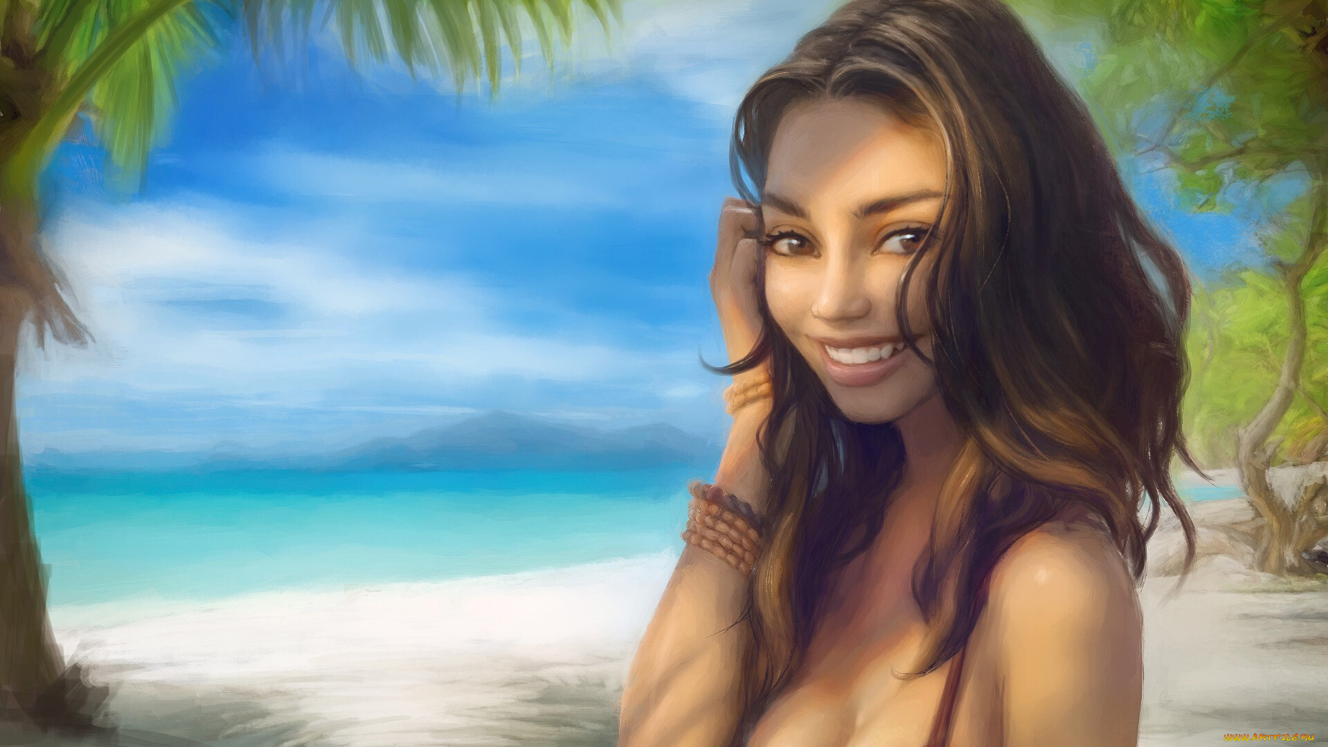 рисованное, люди, девушка