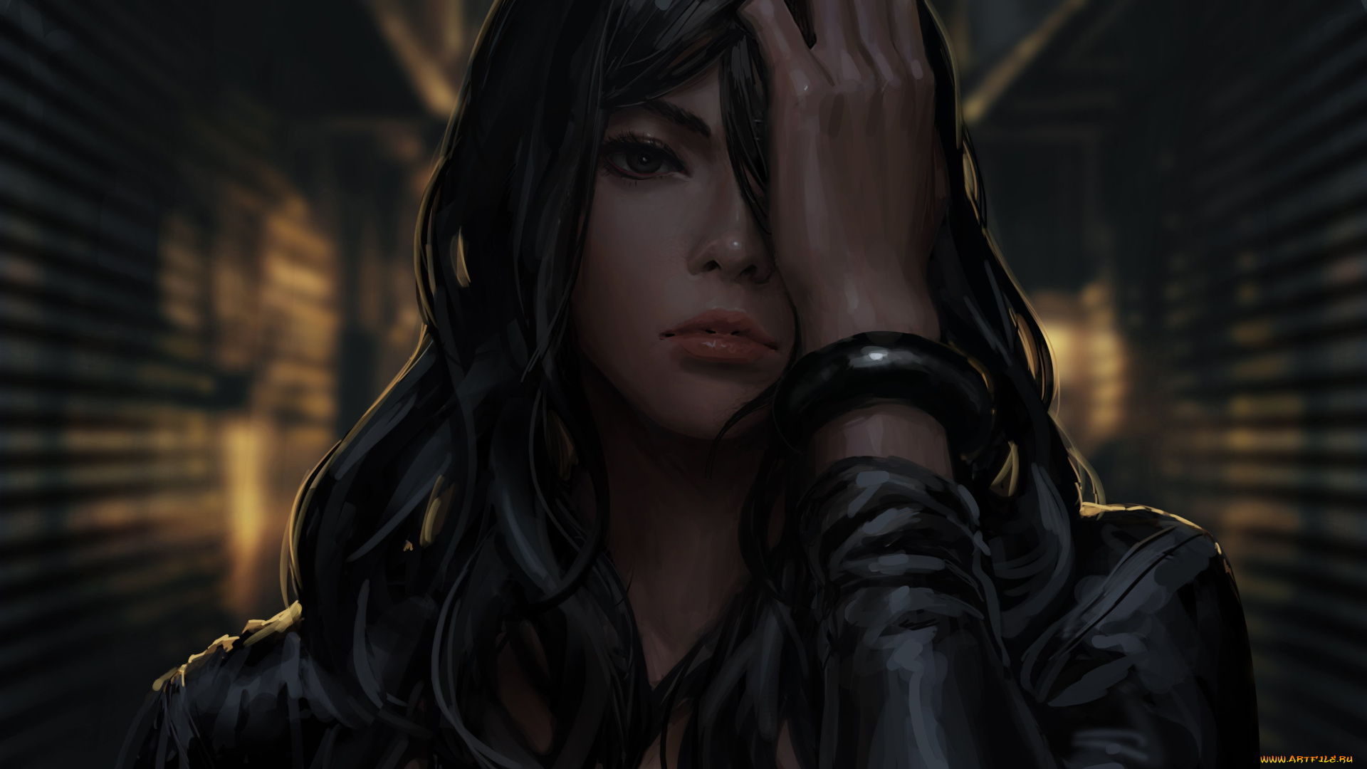 рисованное, люди, девушка