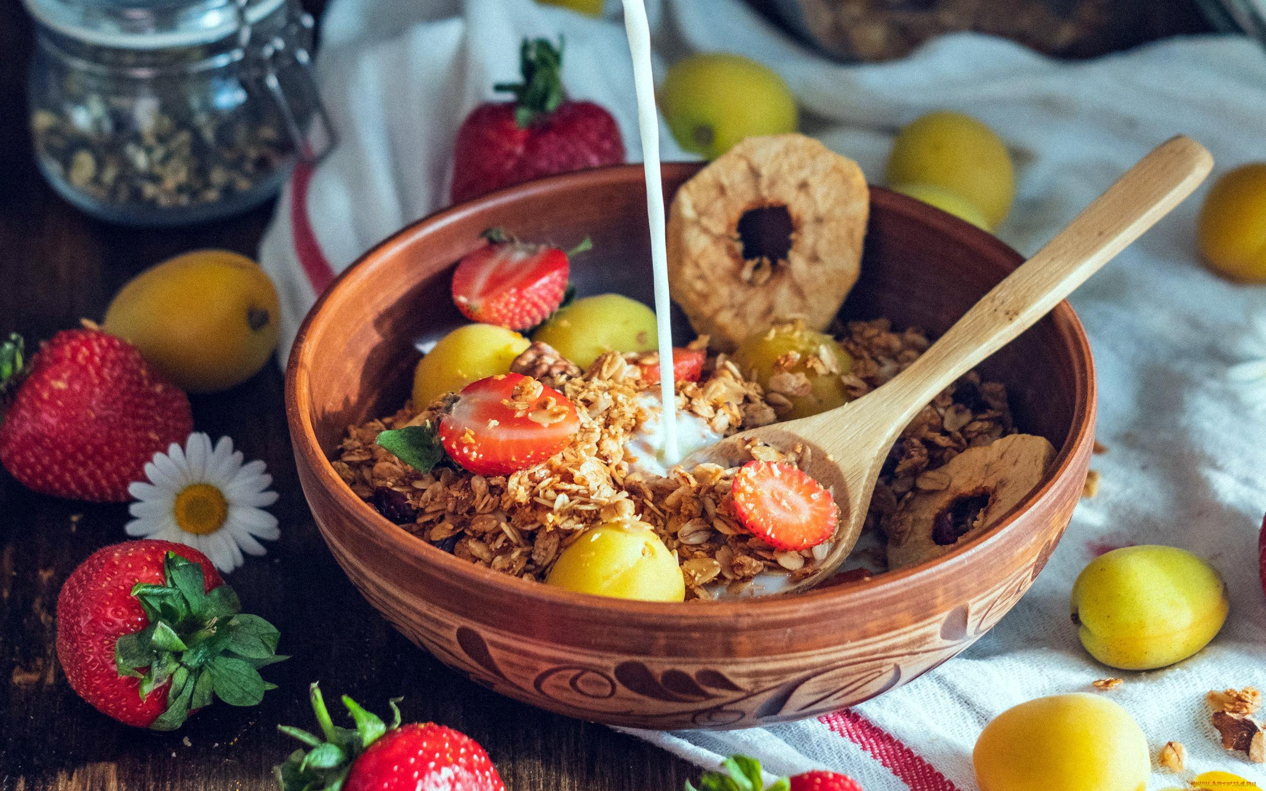 еда, мюсли, , хлопья, хлопья, ягоды