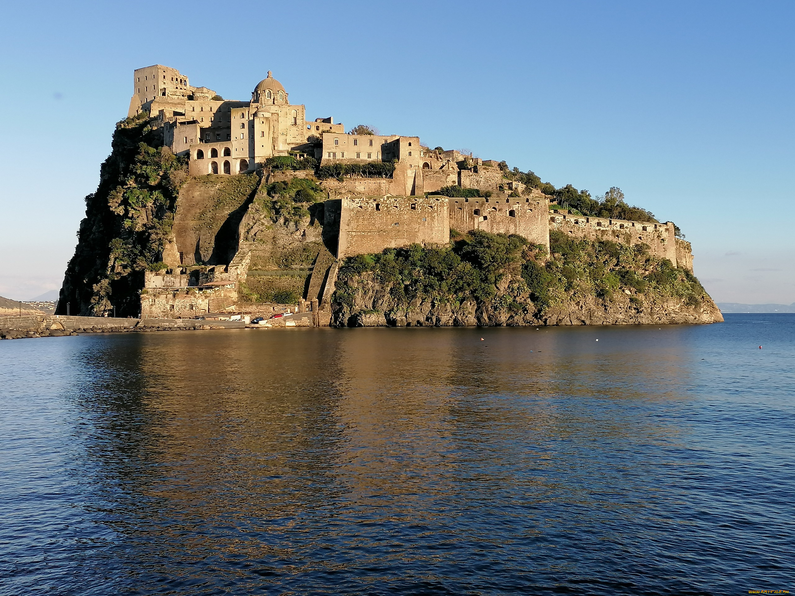 aragonese, castle, castello, aragonese, города, замки, италии, aragonese, castle, castello