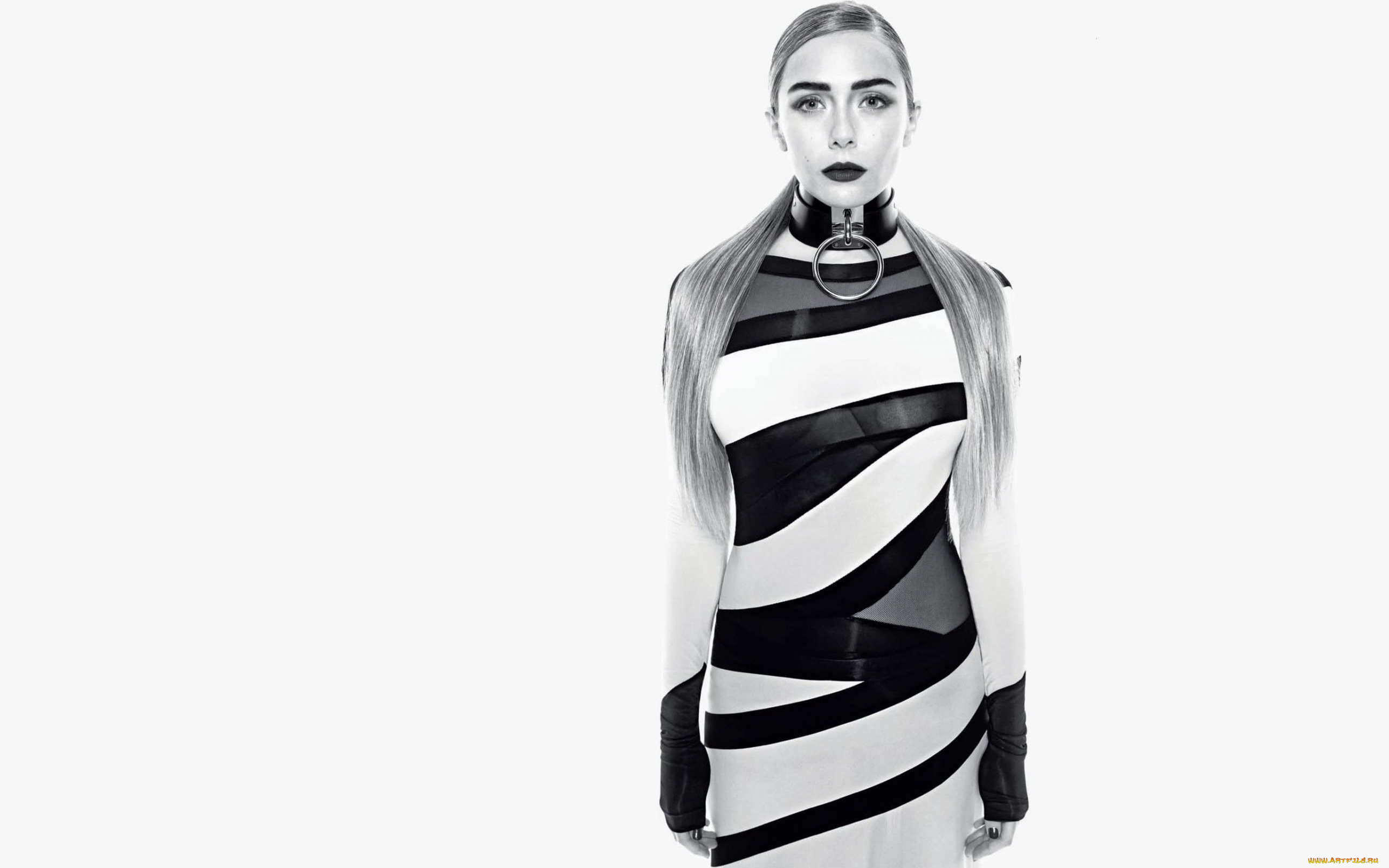 девушки, elizabeth, olsen, черно-белая, актриса, платье