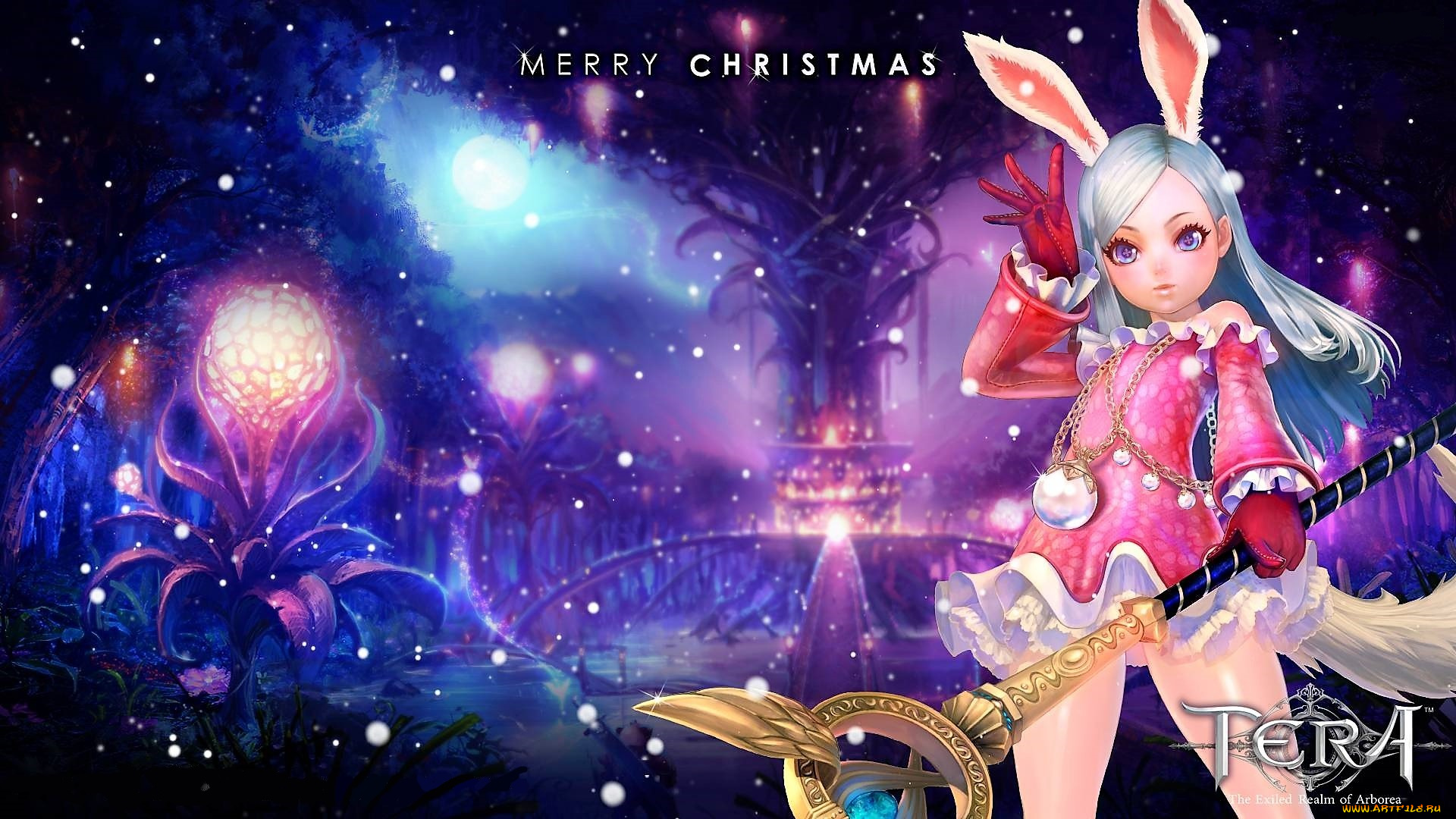 видео, игры, tera, , the, exiled, realm, of, arborea, девушка, ушки, посох