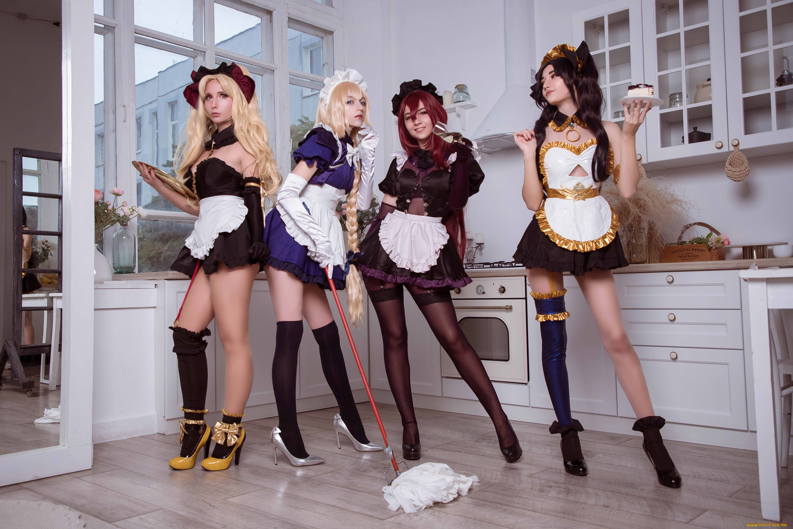 девушки, -, креатив, , косплей, костюмы, образы, горничные, кухня