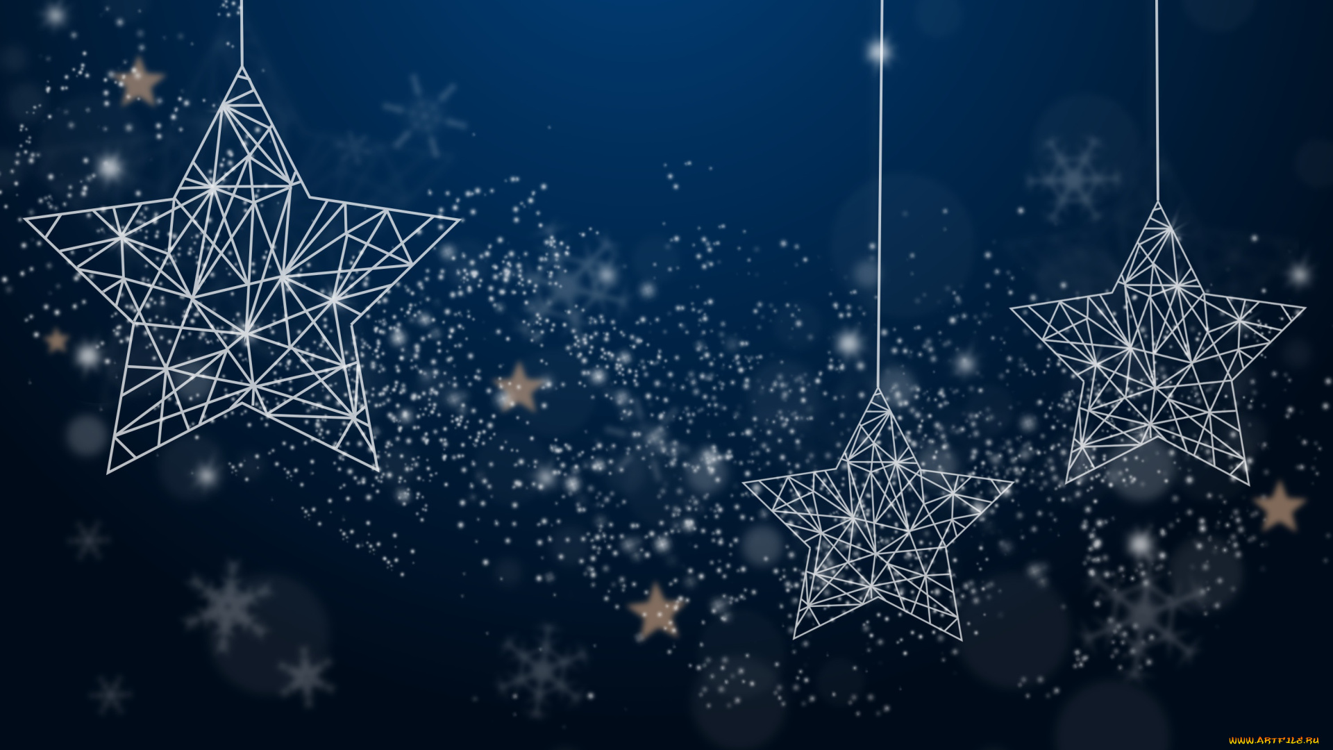 праздничные, снежинки, и, звёздочки, звезды, снежинки, пыль