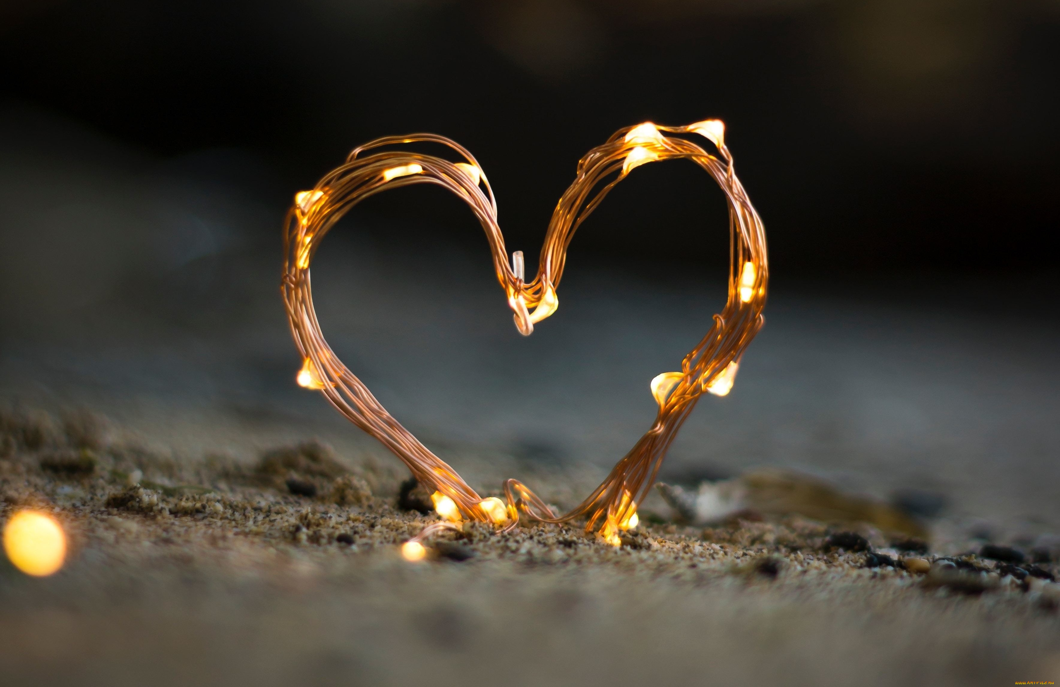 праздничные, день, святого, валентина, , сердечки, , любовь, гирлянда, огоньки, сердечко