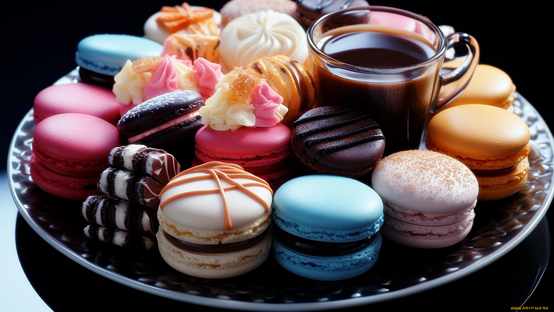 3д, графика, еда-, food, макаруны