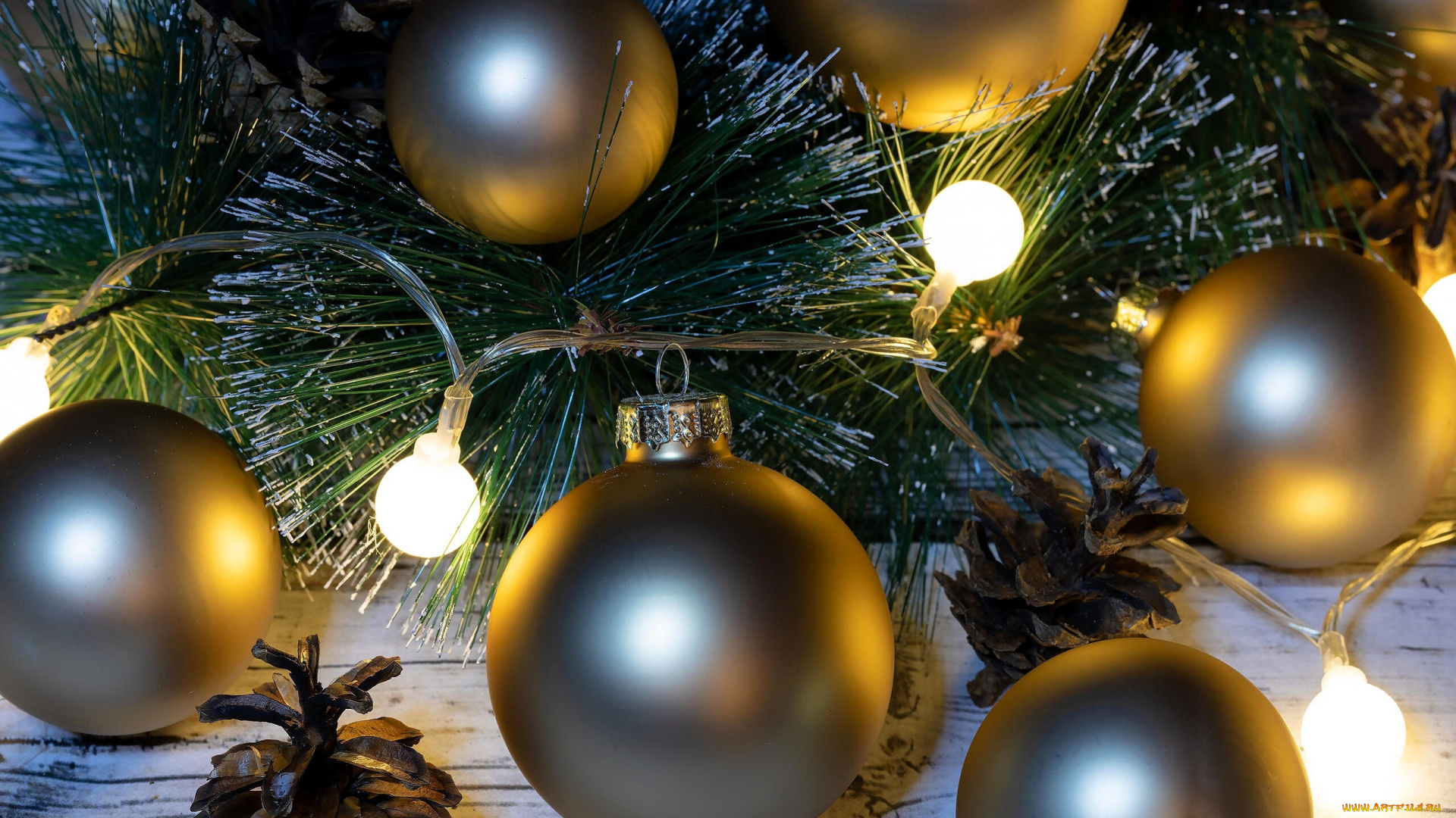 праздничные, украшения, шары, ёлка, гирлянда