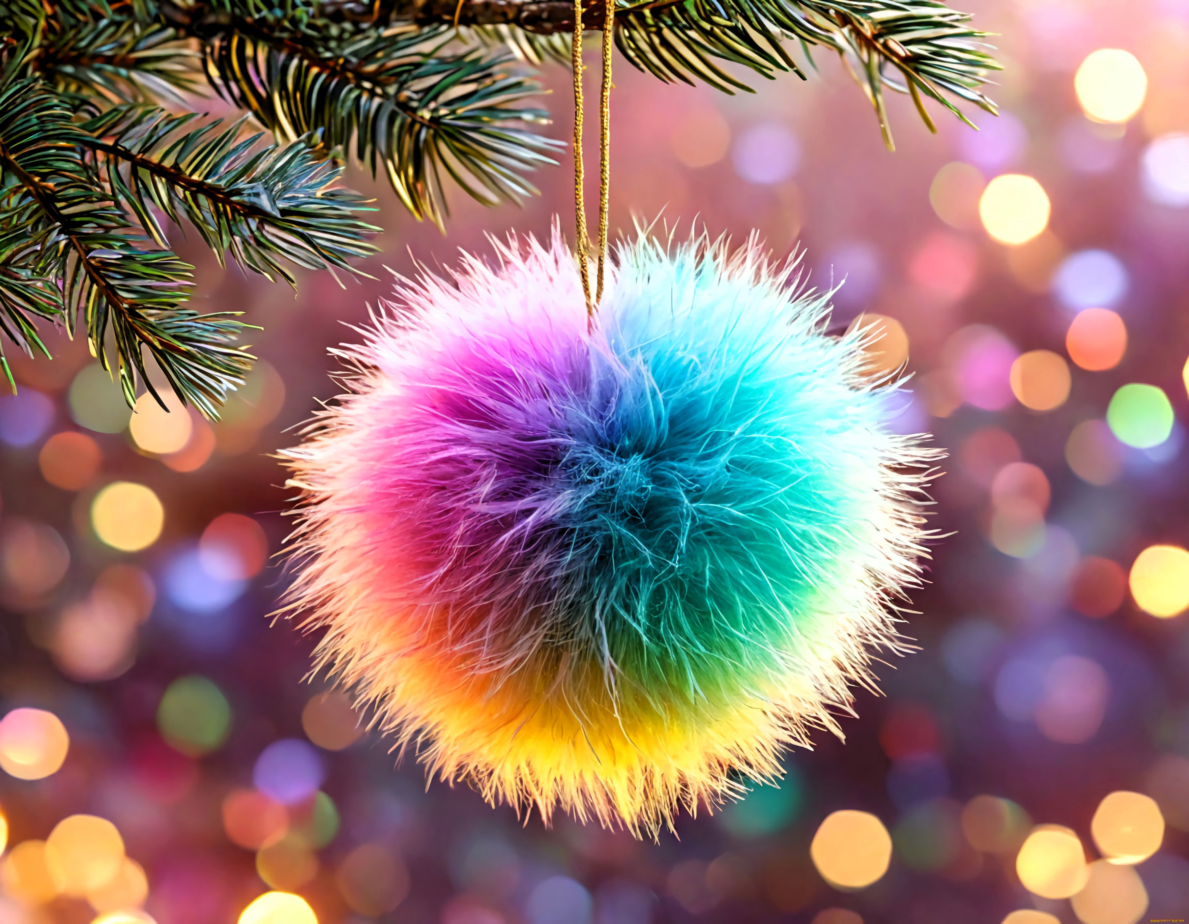 праздничные, украшения, шар, ёлка, блики