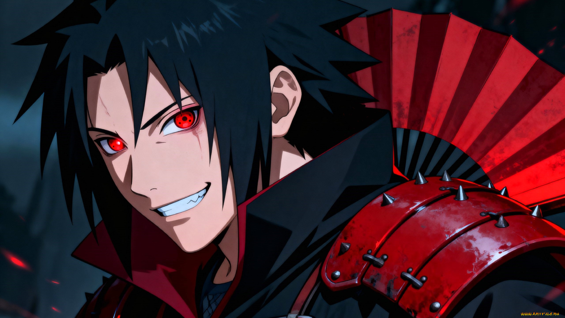 аниме, naruto, учиха, мадара, лицо, броня