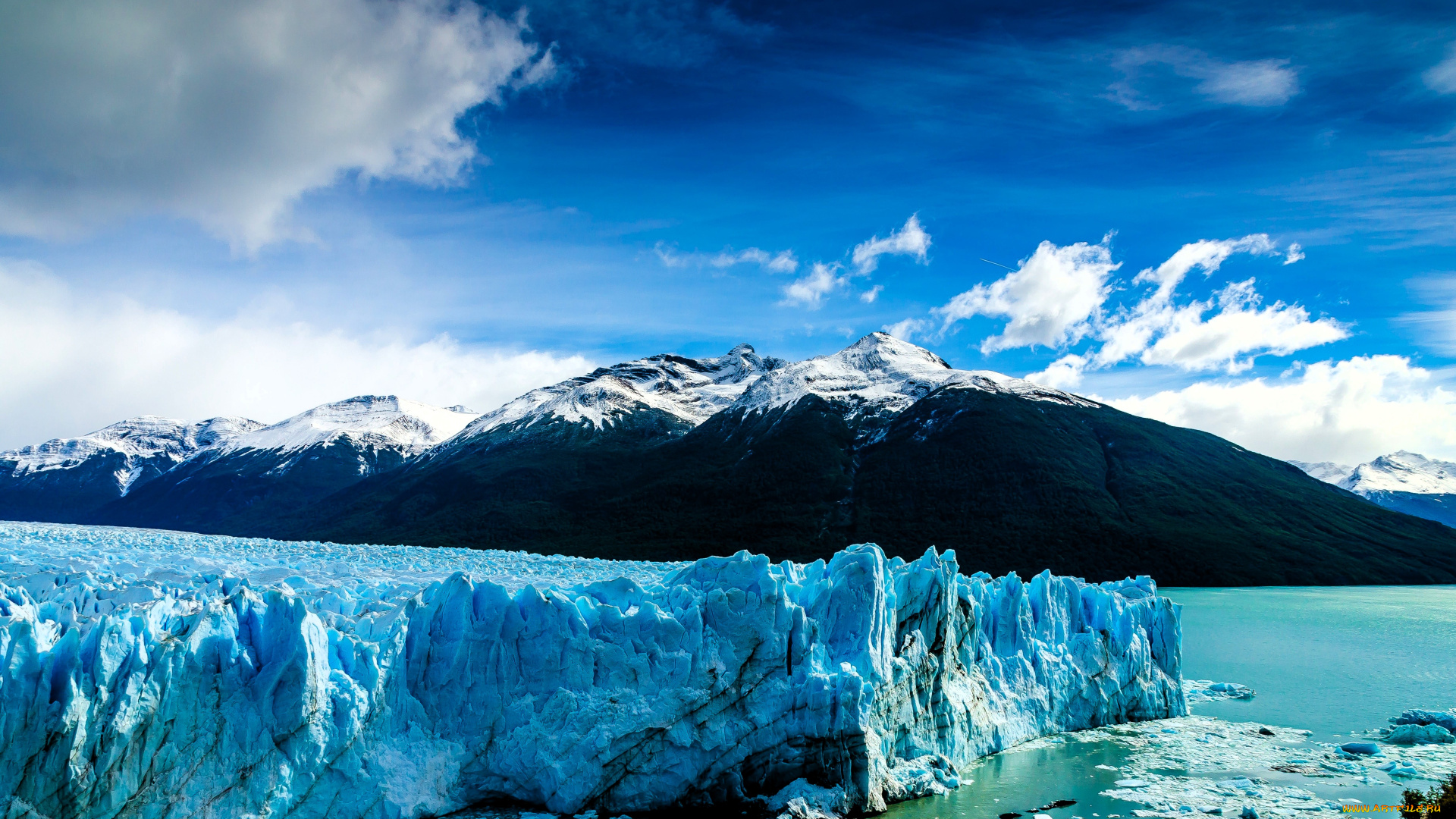 природа, айсберги, и, ледники, аргентина, ледник, лед, горы, море