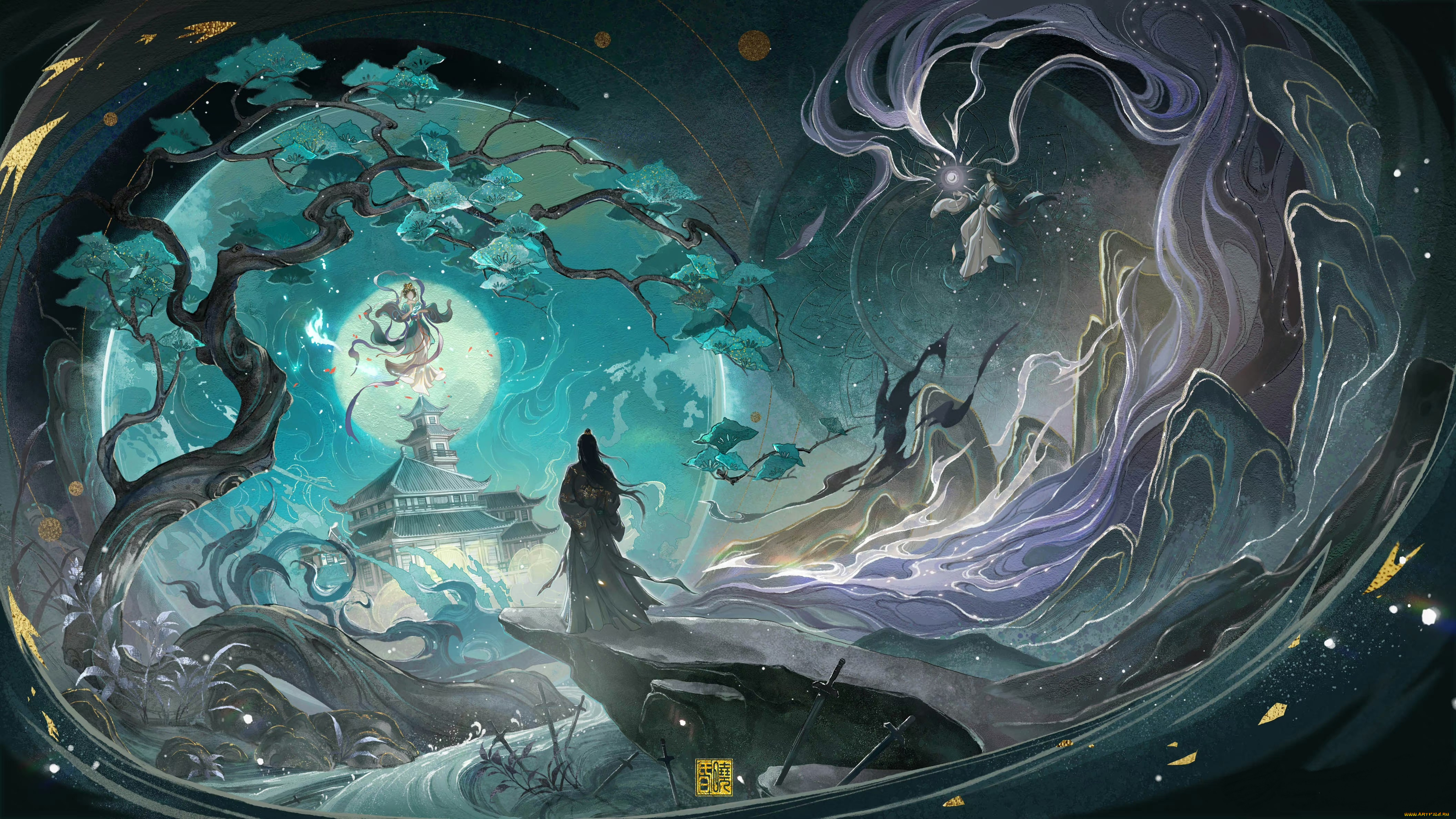 аниме, магия, , колдовство, , halloween, парень, небожители, замок