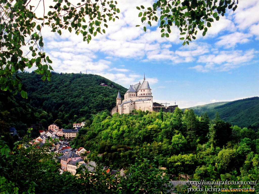 luxembourg, vianden, chateau, de, burg, города, дворцы, замки, крепости