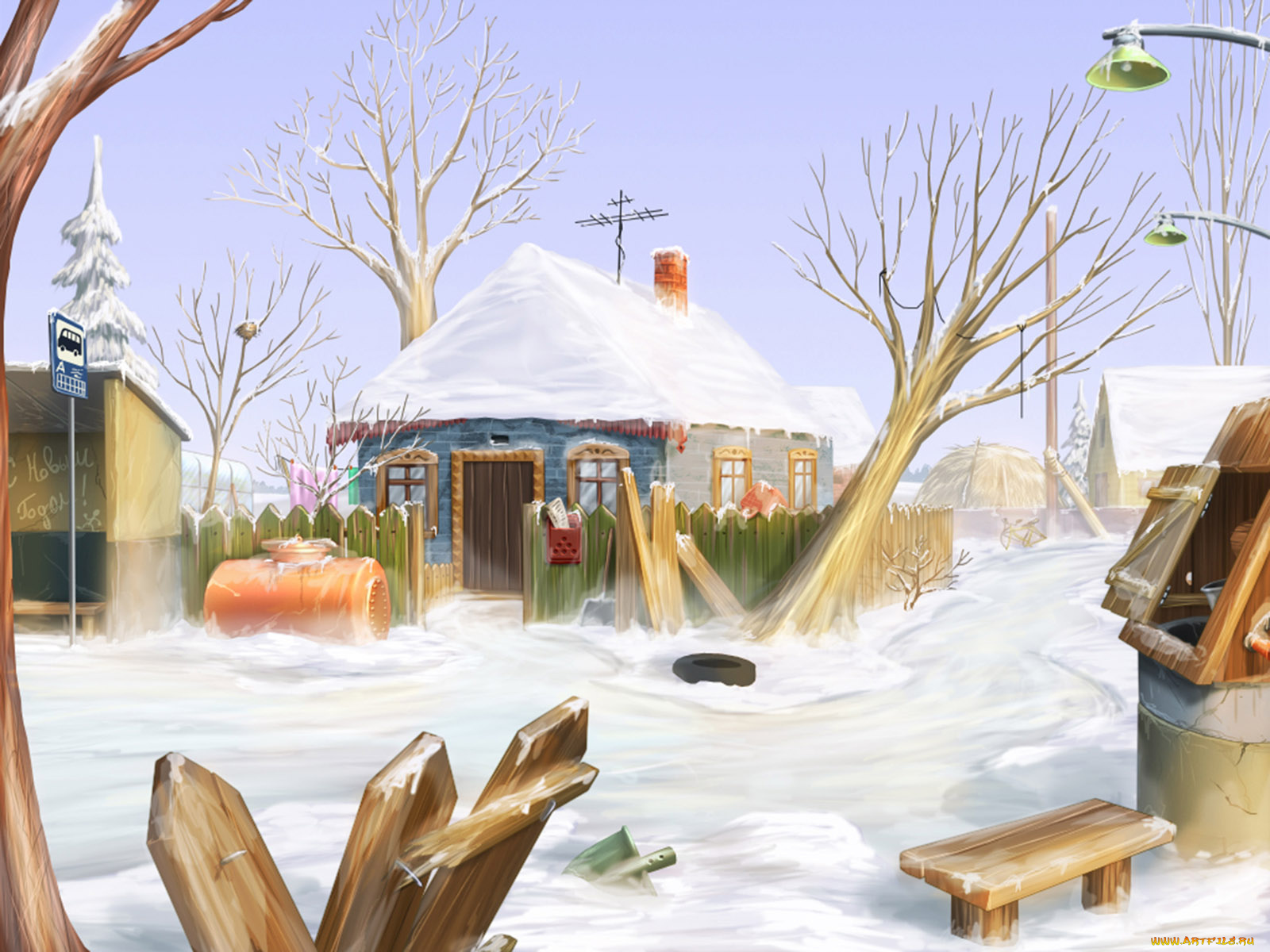 рисованные, природа