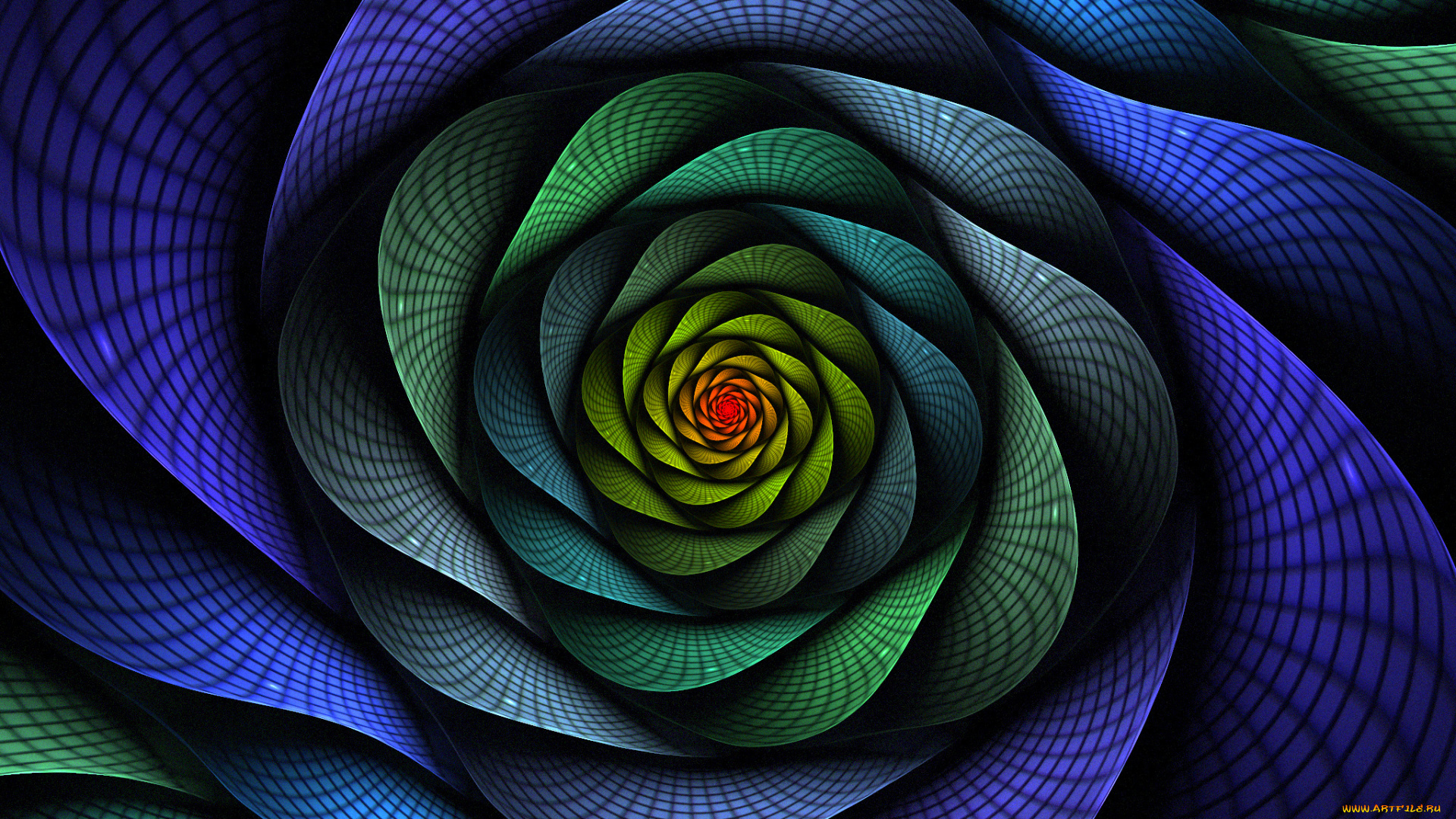 3д, графика, fractal, фракталы, линии, фон, фрактал, изгибы, узор