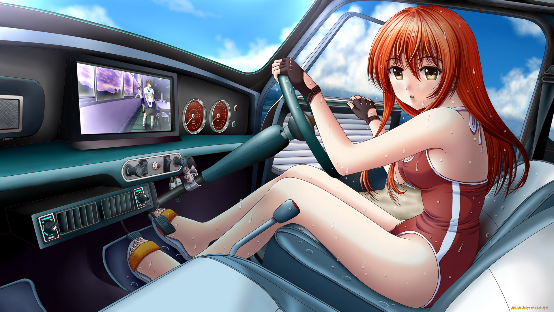 аниме, weapon, blood, technology, авто