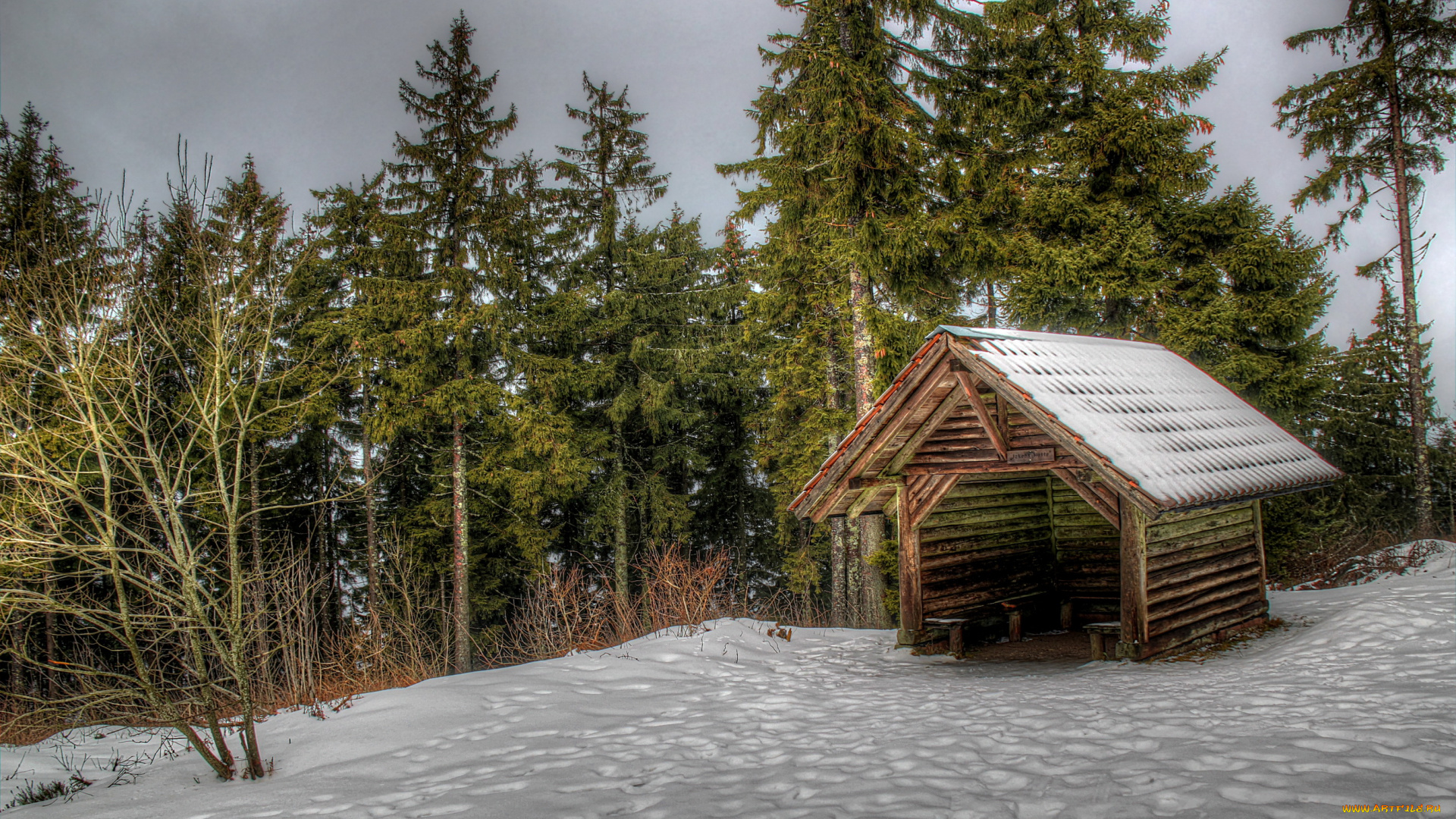германия, оппенау, разное, сооружения, постройки, зима, снег, лес