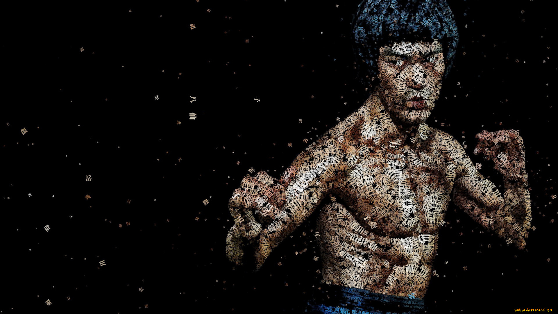 рисованные, люди, bruce, lee