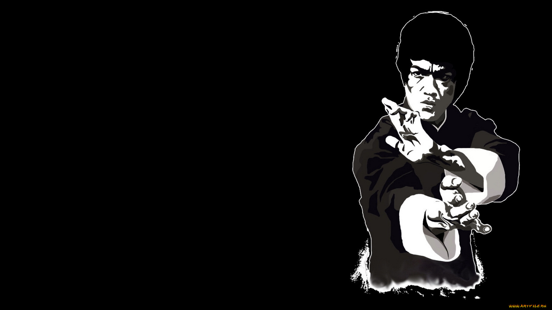 рисованные, люди, bruce, lee