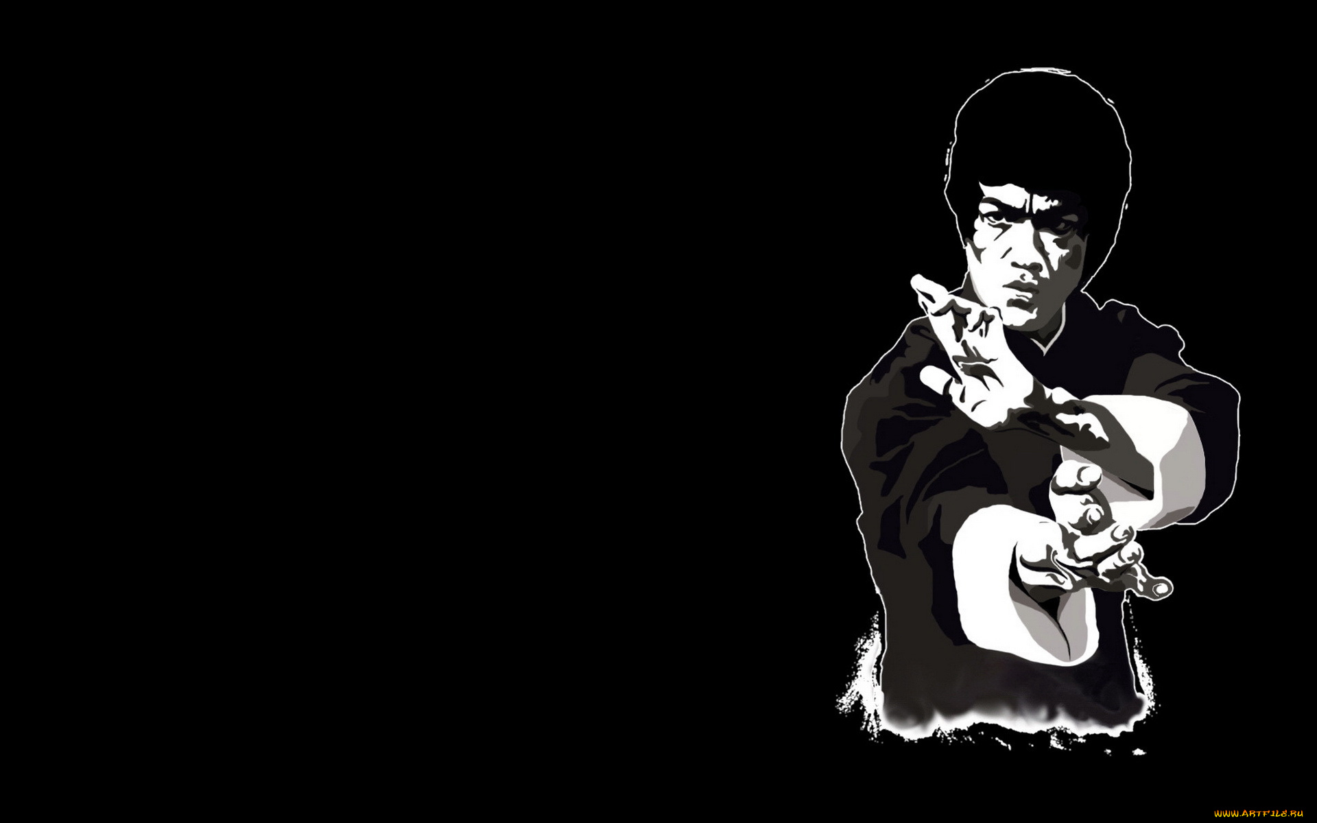 рисованные, люди, bruce, lee