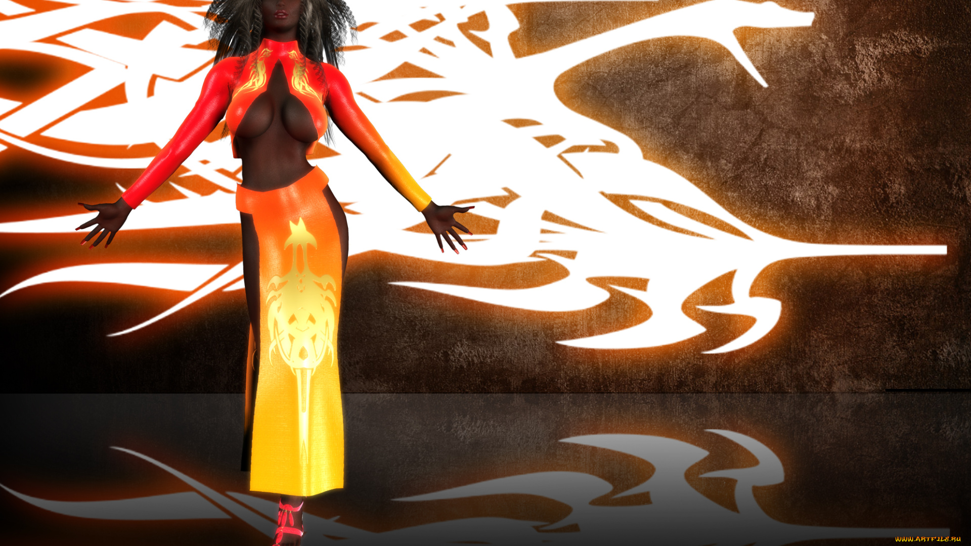 3д, графика, fantasy, , фантазия, девушка, фон