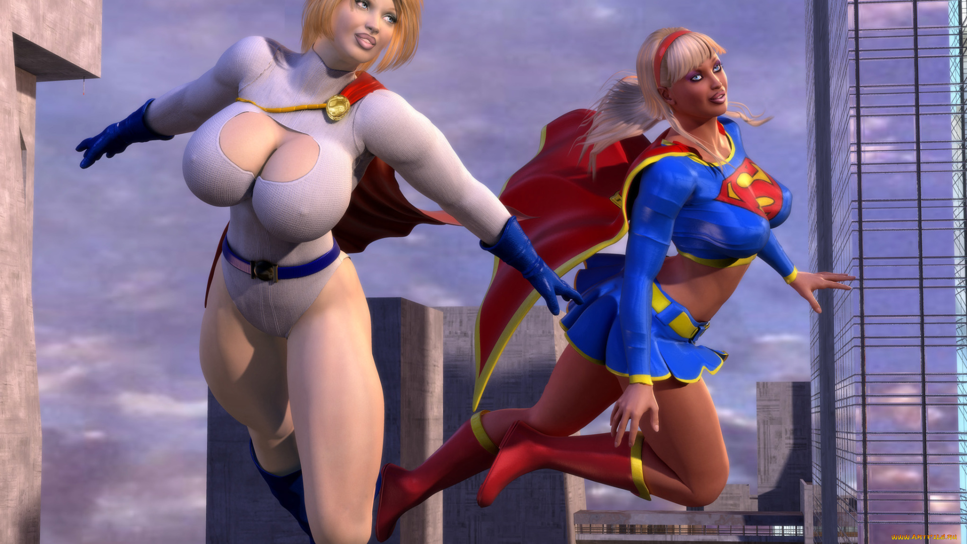3д, графика, fantasy, , фантазия, супермены, девушки