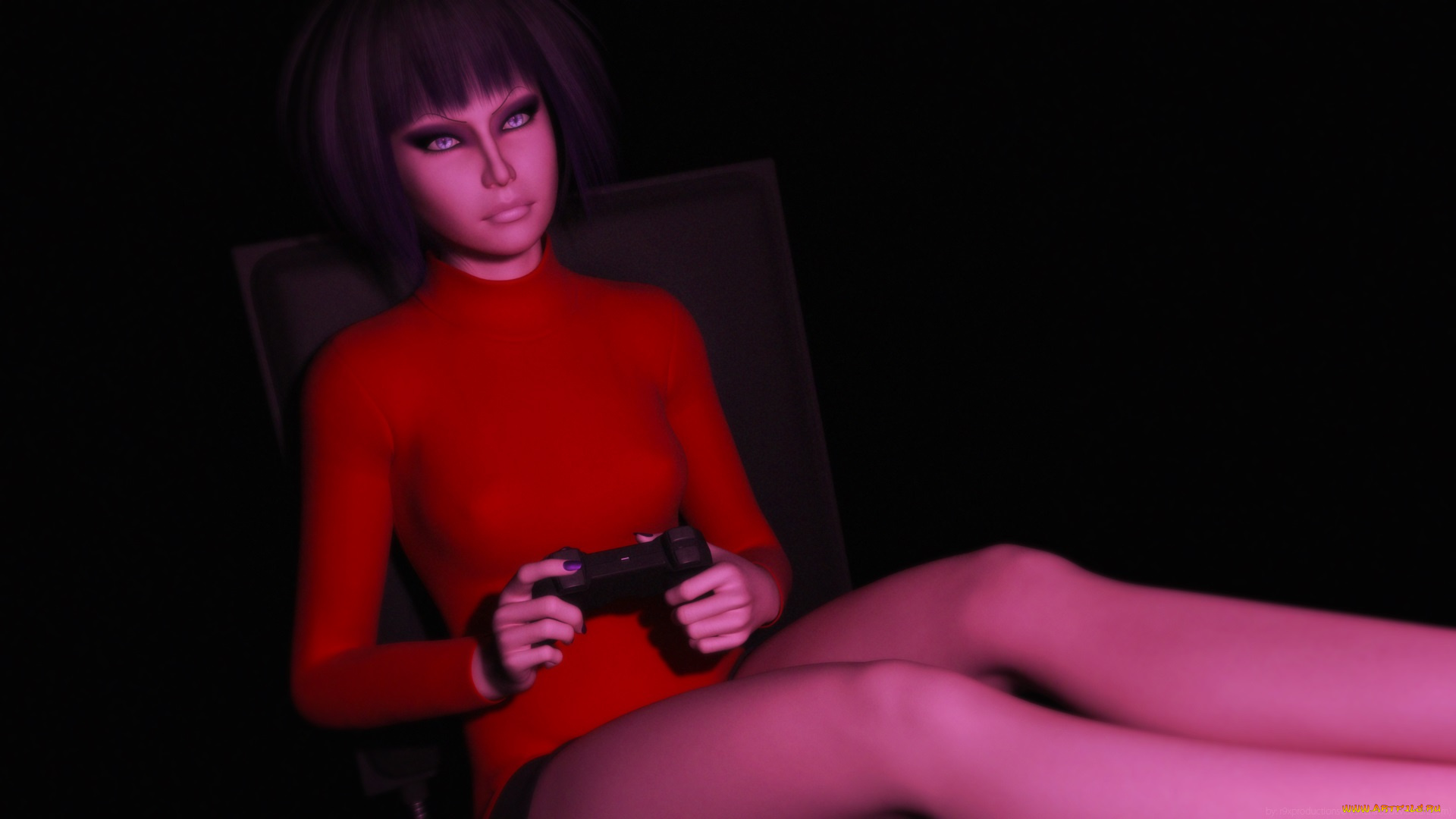 3д, графика, people, , люди, джойстик, девушка