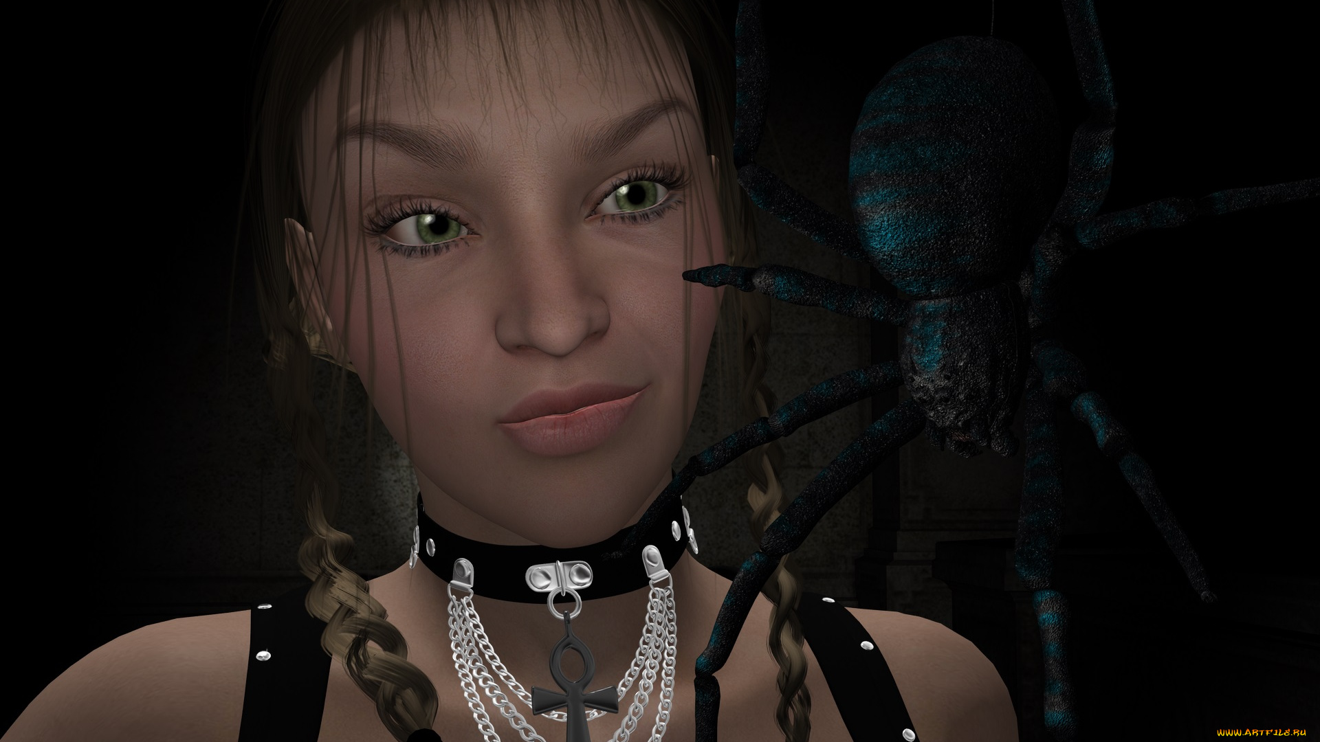 3д, графика, portraits, , портрет, взгляд, девушка