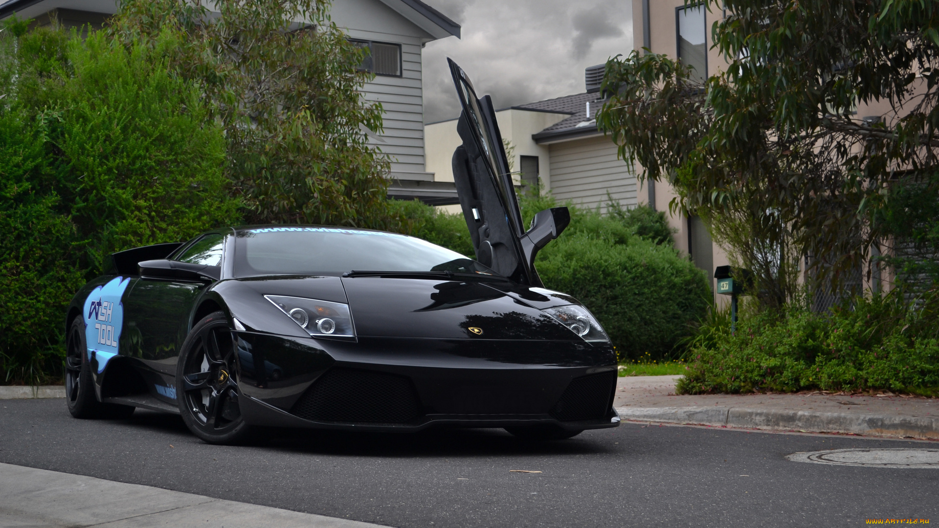 автомобили, lamborghini, black, murcielago