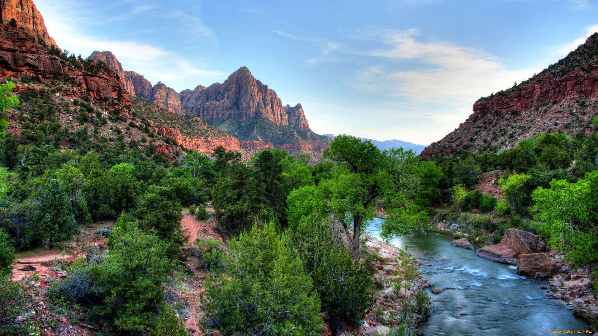 природа, реки, озера, растительность, река, горы