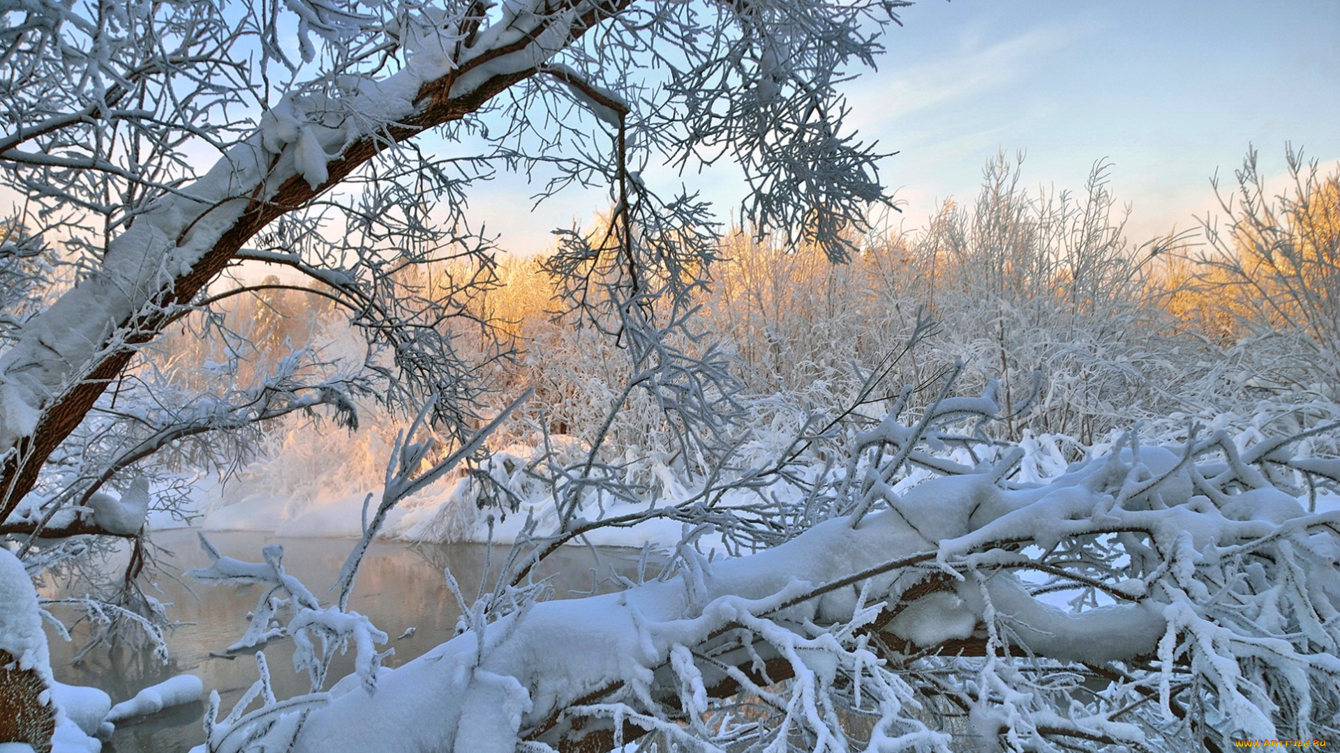 природа, зима, снег