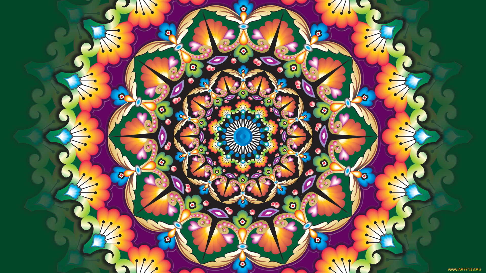 рисованные, абстракция, фрактал, цвета, узор, фон